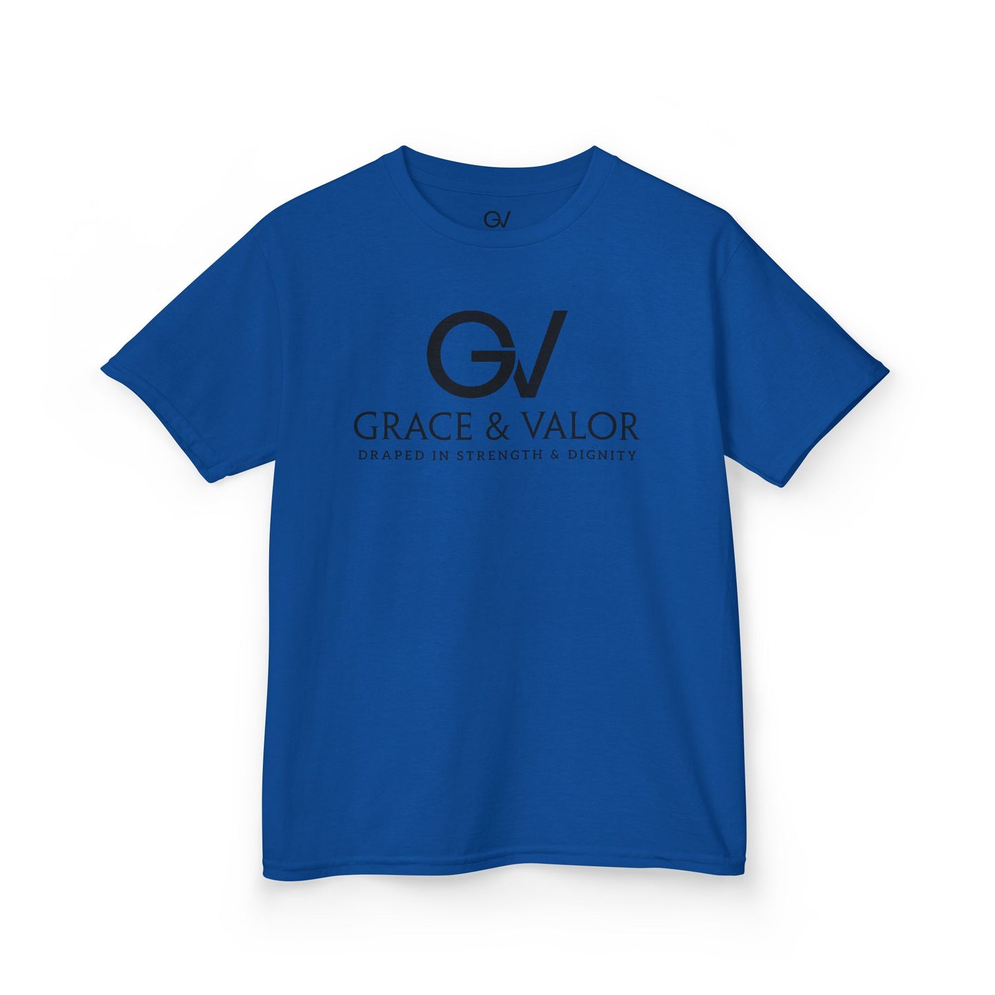 Kids Grace & Valor Tee Black font total - God Favors Me Floral Design - Stylish Cotton Shirt