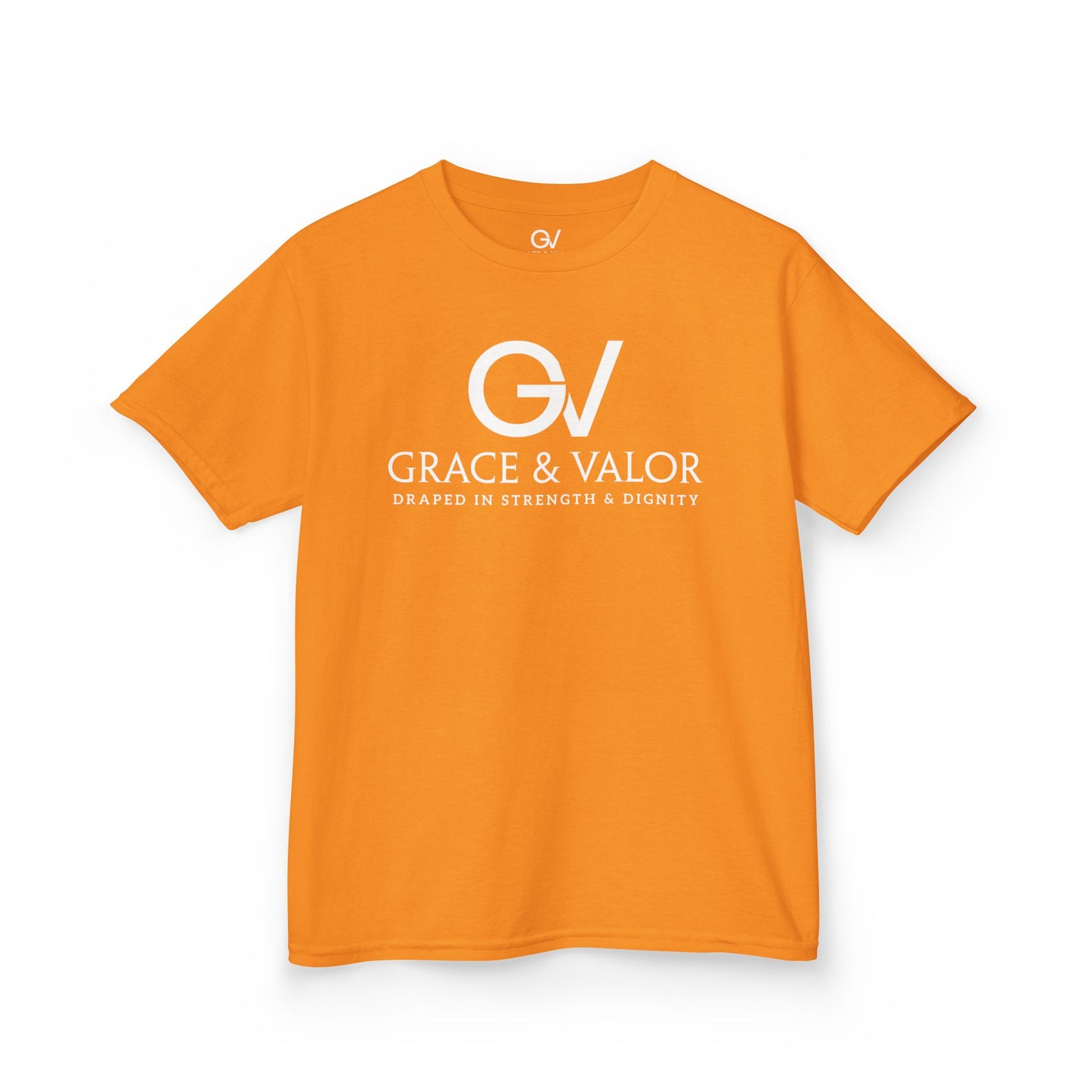 Kids Grace & Valor Tee White font total - God Favors Me Floral Design - Stylish Cotton Shirt