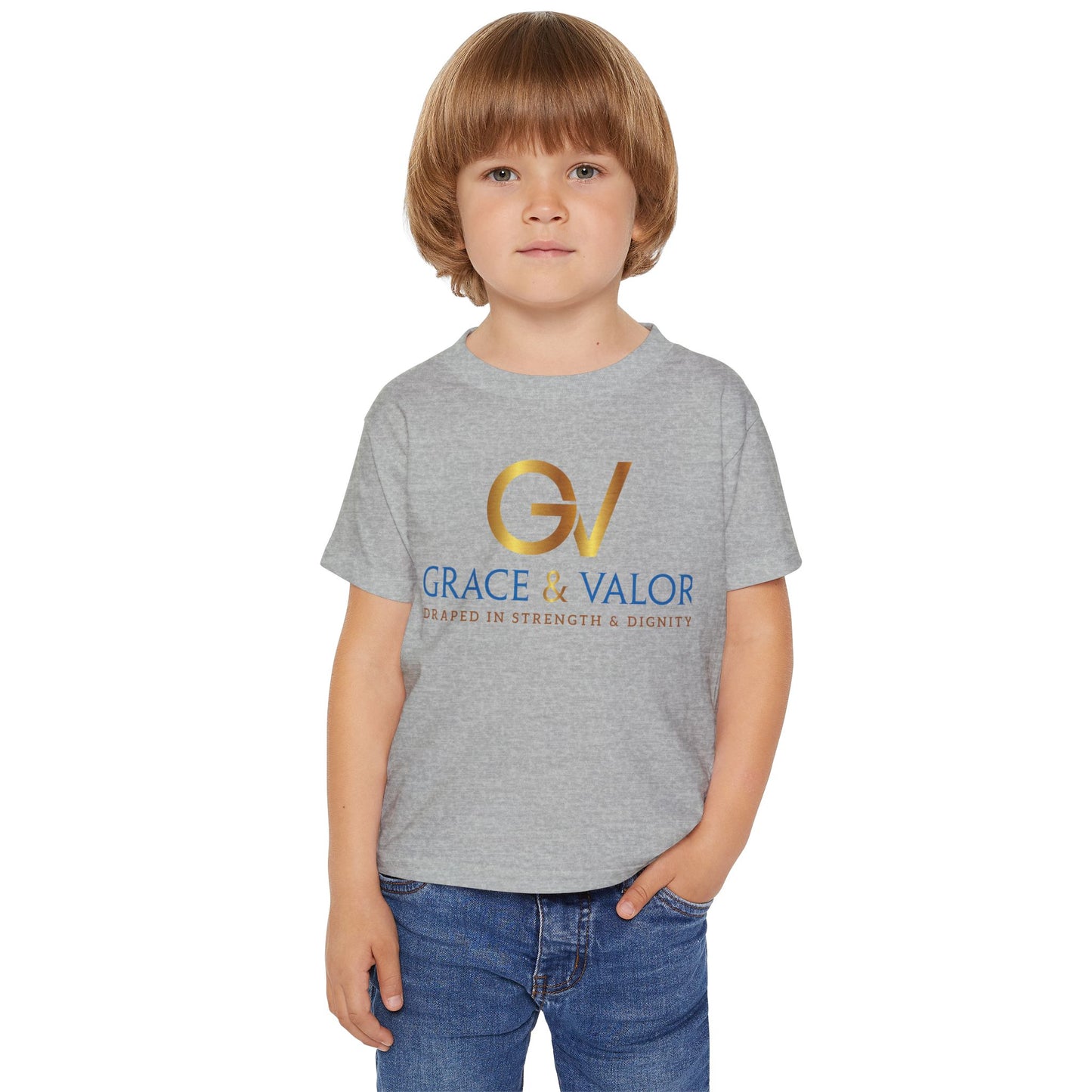Grace & Valor Toddler T-Shirt - Gold Original Scripture Design