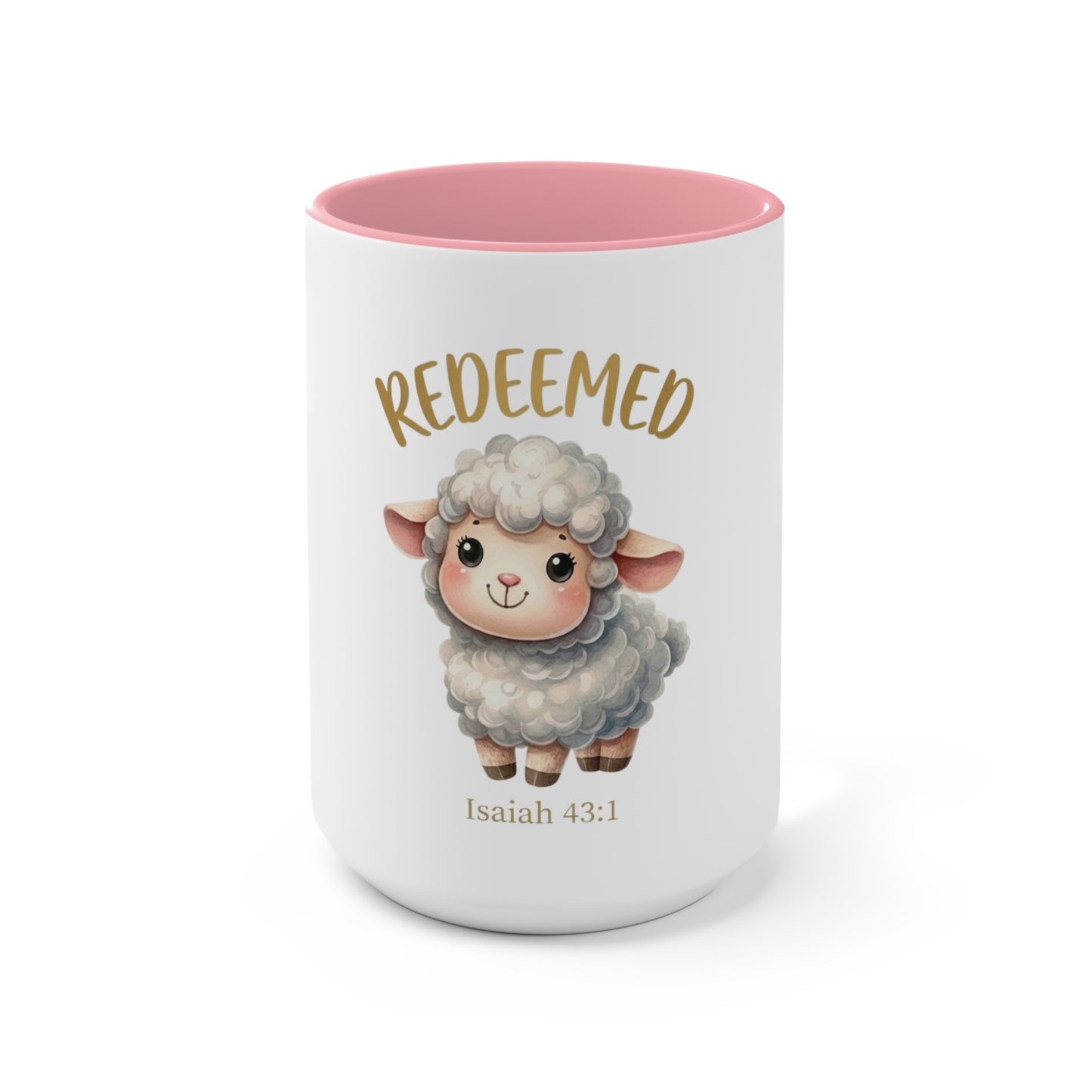 Redeemed Isaiah 43:1 Christian Coffee Mug – Cute Lamb Bible Verse Mug for Women & Girls | Faith-Based Christian Gift | Inspirational Scripture Cup