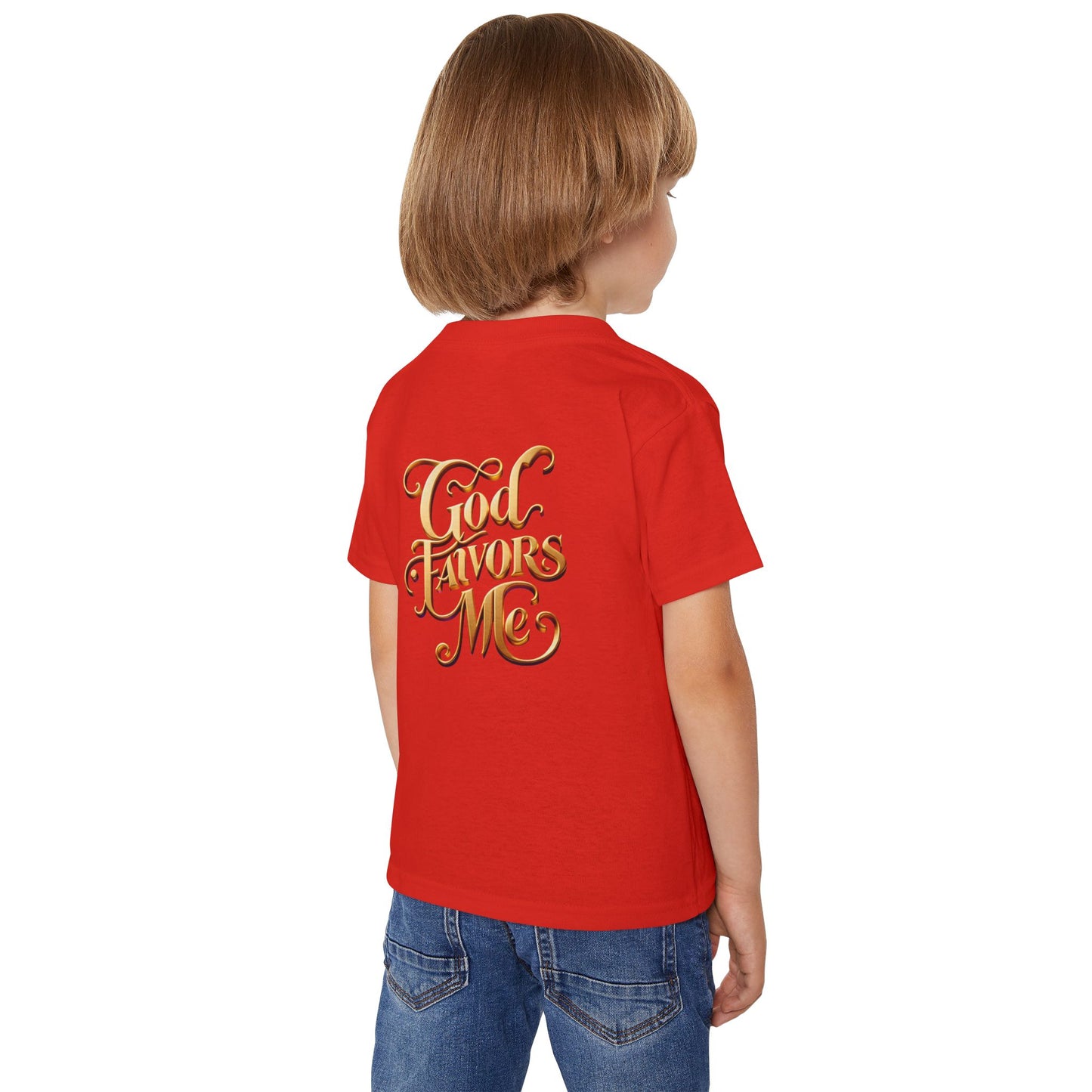 Grace & Valor Toddler T-Shirt - Gold Scripture Design