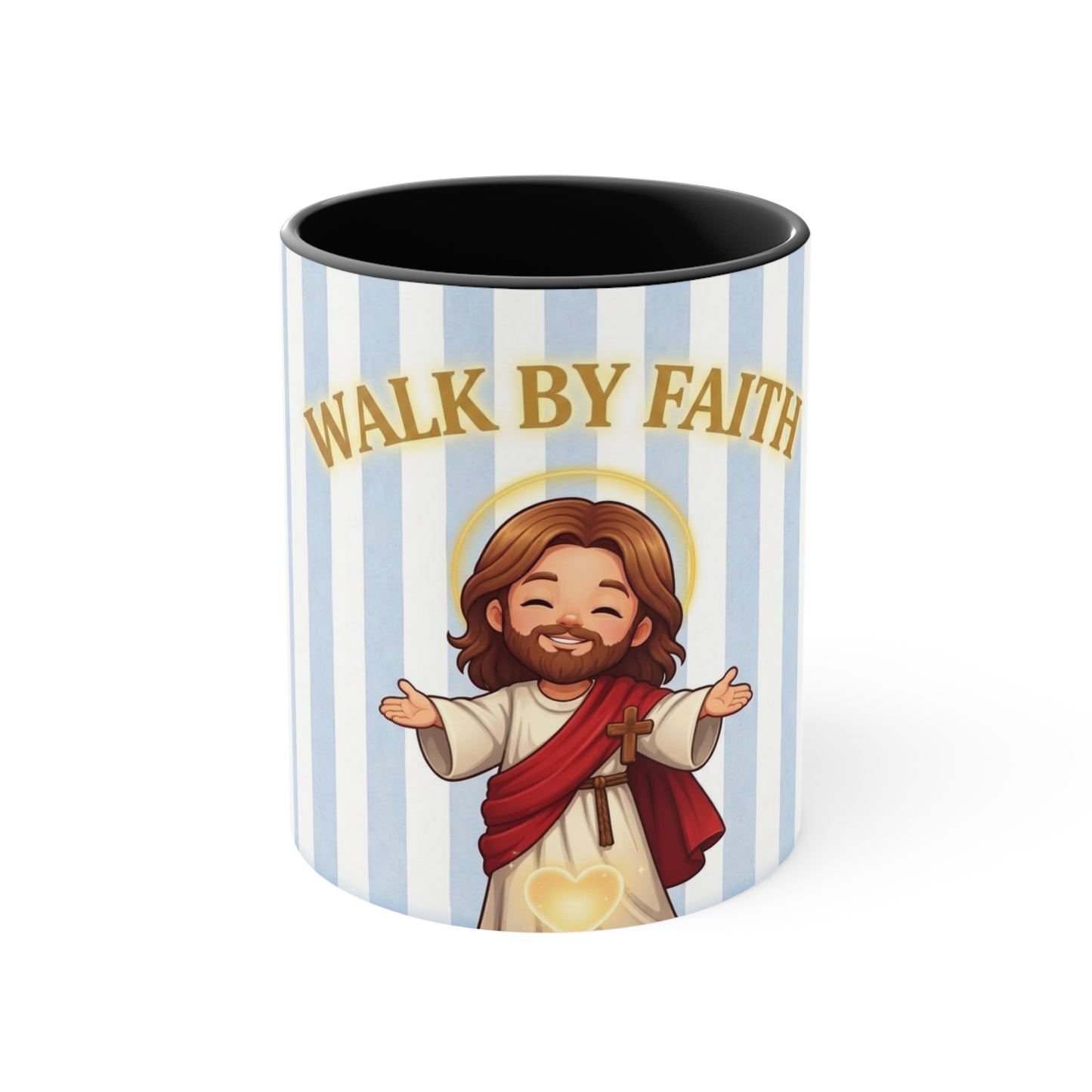 Faith-Based Christian Mug – Walk By Faith Jesus Coffee Cup | Encouraging Religious Gift for Christians | Inspirational Christian Drinkware
