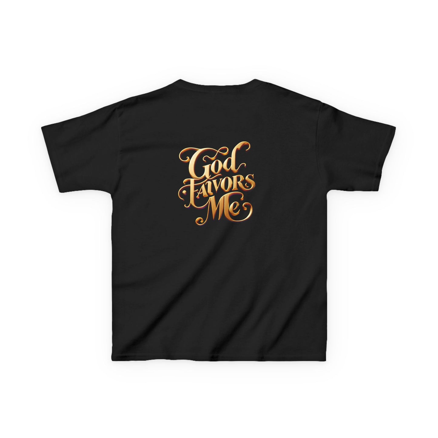 Kids Grace & Valor Tee Gold Original font total - God Favors Me Design - Stylish Cotton Shirt