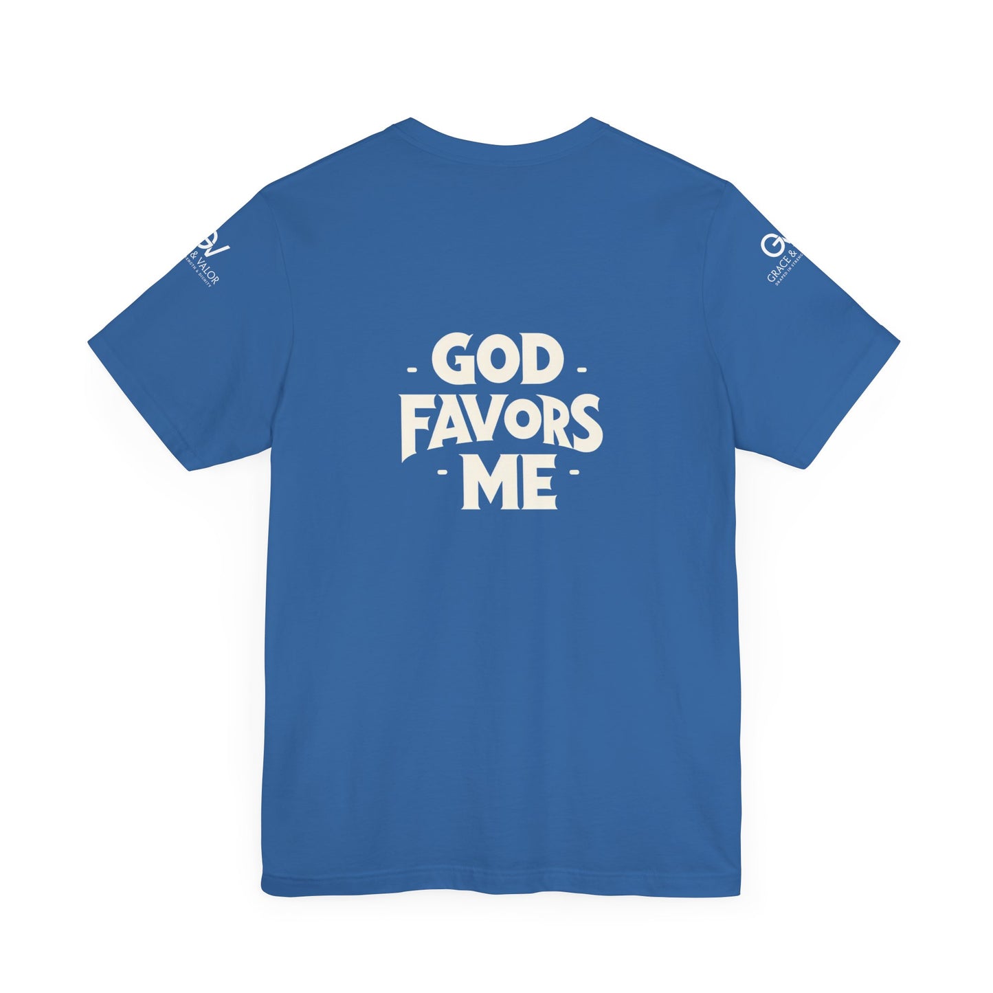 GV White Print God Favors - Unisex Jersey Short Sleeve Tee