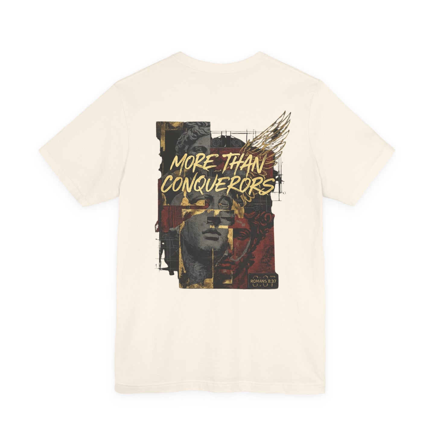 More Than a Conqueror Shirt | Romans 8:37 Bible Verse T-Shirt | Christian Faith Apparel | Inspirational Scripture Tee