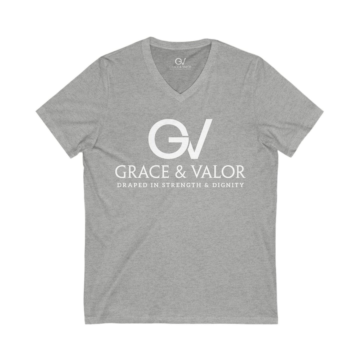 Inspirational Unisex V-Neck Tee - "God Favors Me" White font