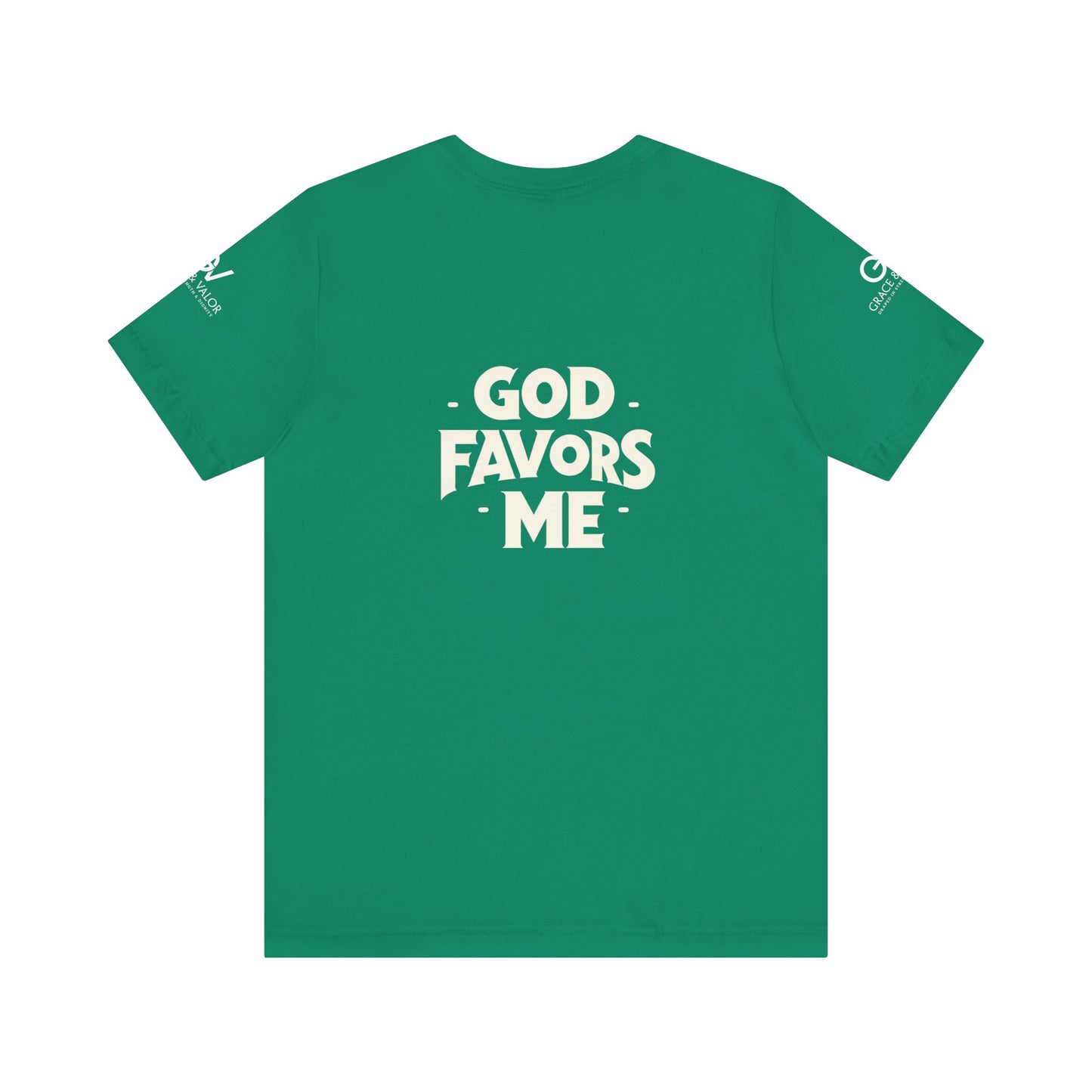 GV White Print God Favors - Unisex Jersey Short Sleeve Tee