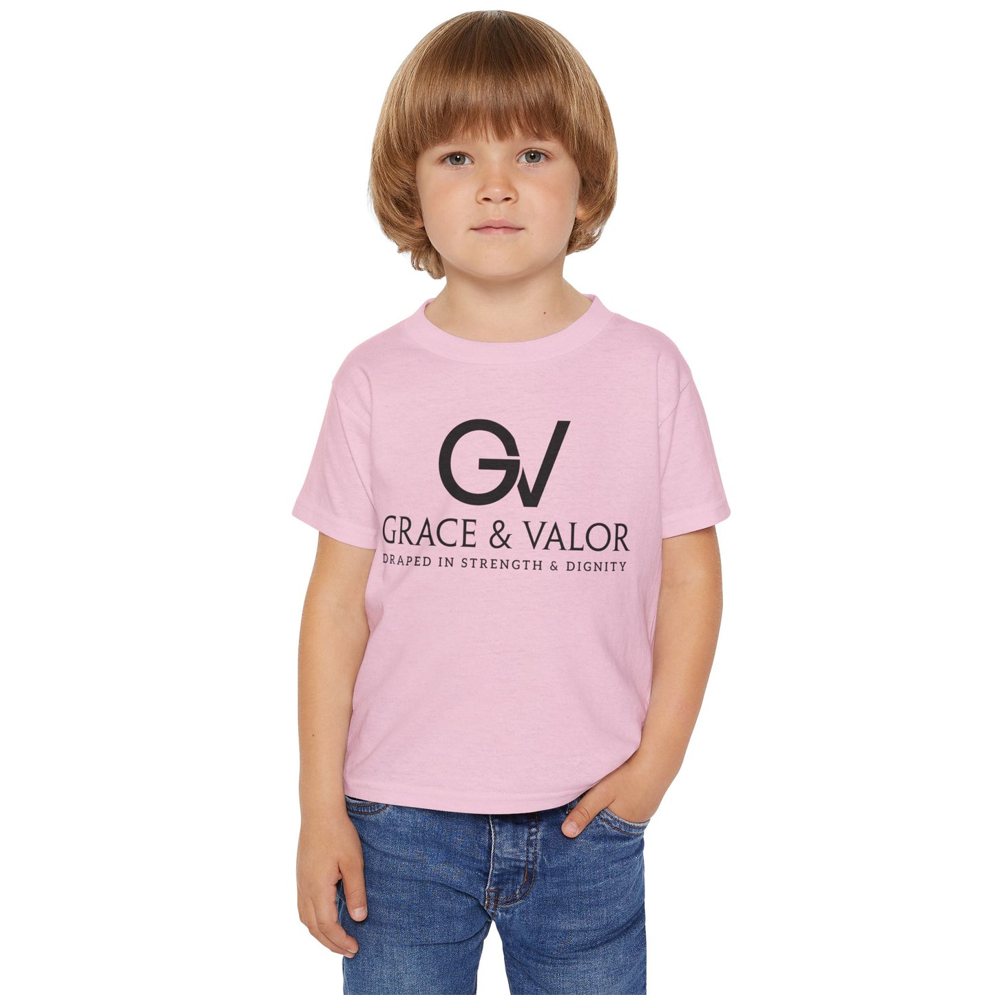 Grace & Valor Toddler T-Shirt - Black Scripture Design