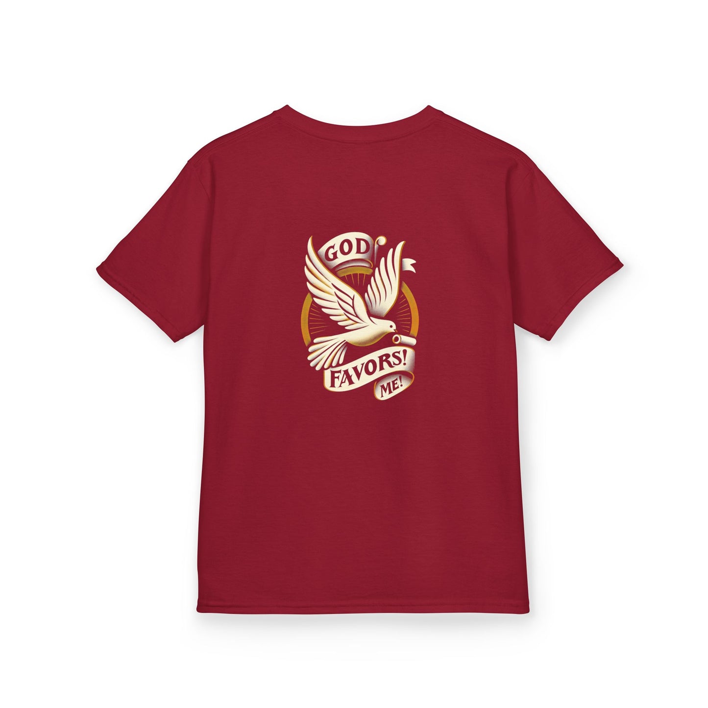Kids Grace & Valor Tee White font total - God Favors Me Floral Design - Stylish Cotton Shirt
