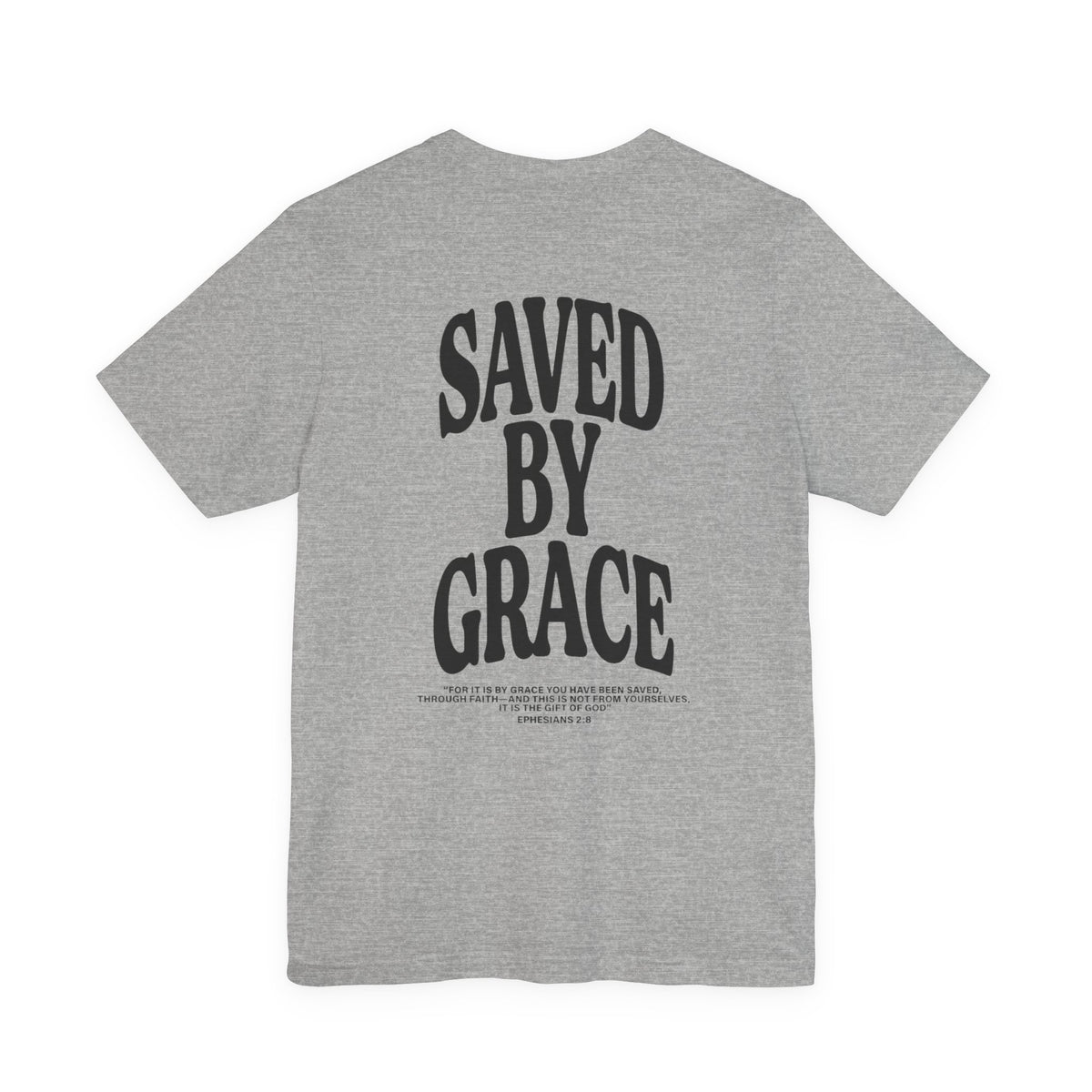 Saved by Grace Unisex Christian T-Shirt | GV Gold Monogram Collection Ephesians 2:8 Bible Verse Faith Streetwear Apparel