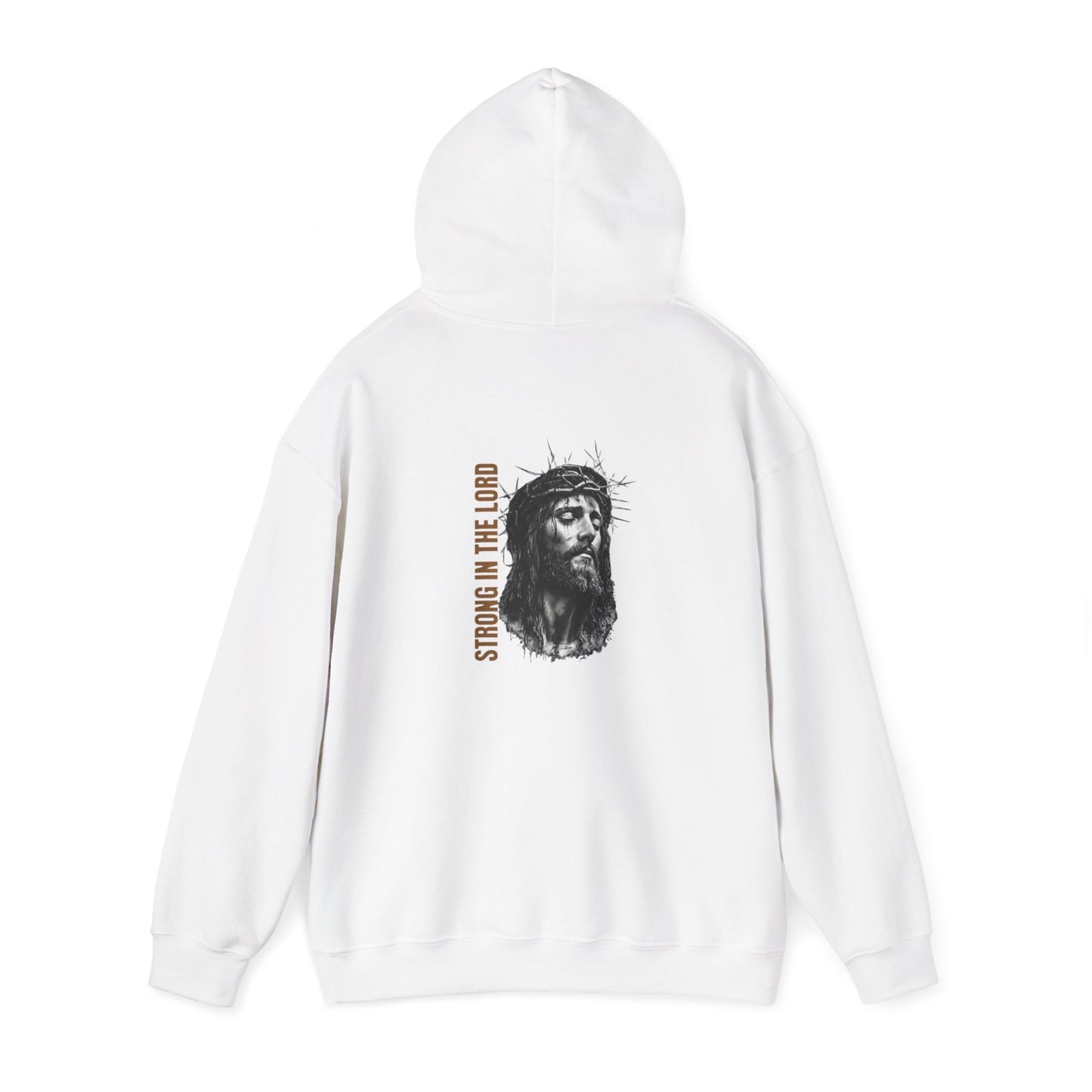 Strong in the Lord Unisex Christian Hoodie | GV Gold Monogram Collection Ephesians 6:10 Bible Verse Faith Streetwear Apparel