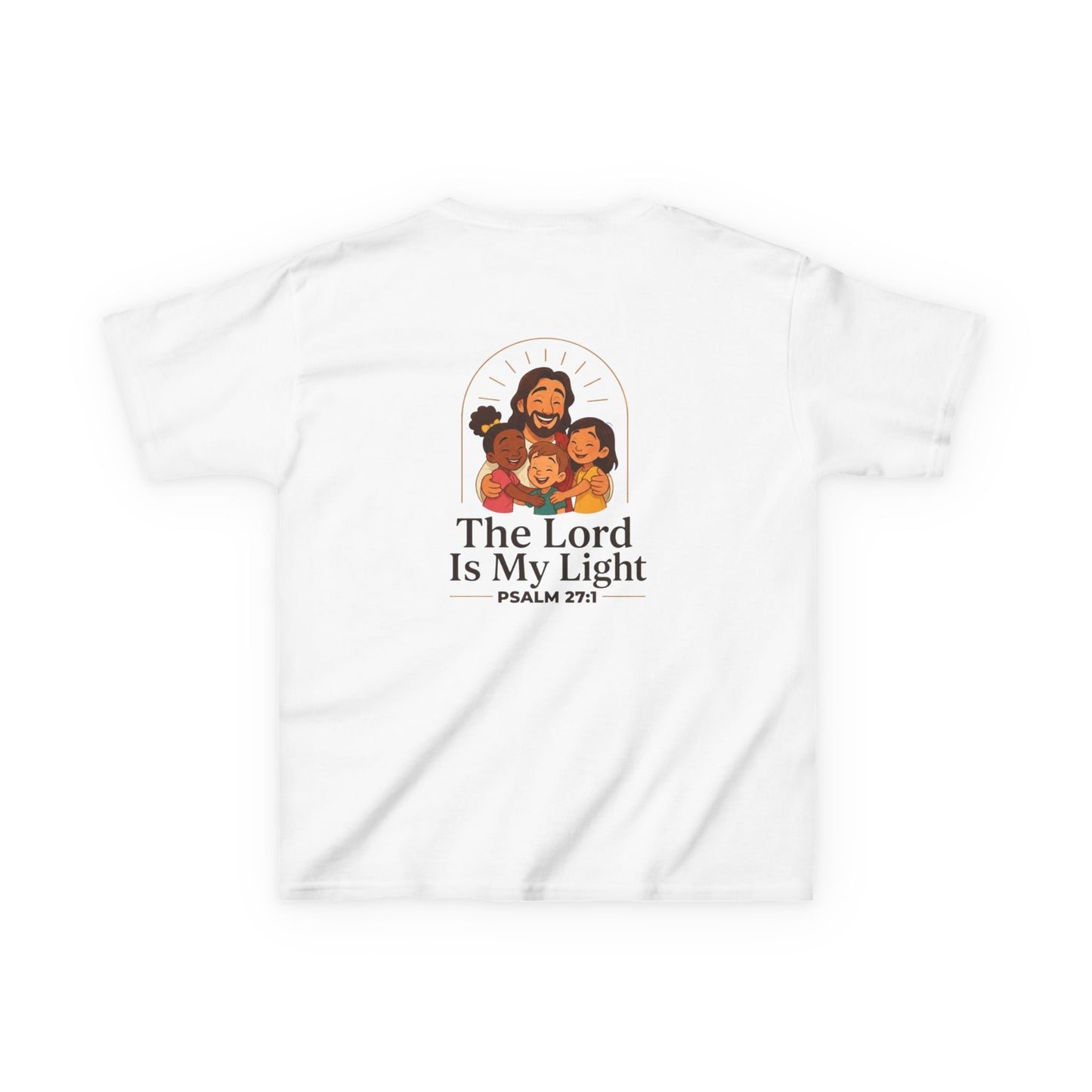 The Lord Is My Light Kids Christian T-Shirt | Psalm 27:1 Bible Verse Shirt Grace and Valor Collection Faith-Based Youth Apparel