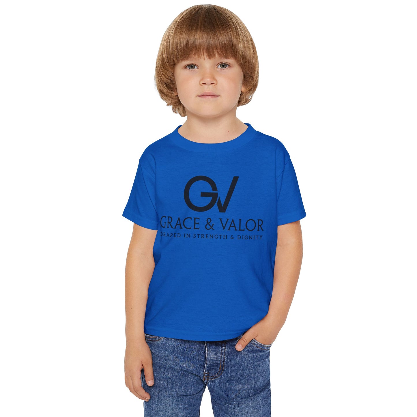 Grace & Valor Toddler T-Shirt - Black Scripture Design