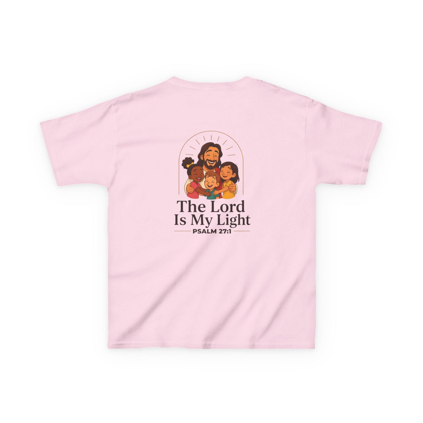 The Lord Is My Light Kids Christian T-Shirt | Psalm 27:1 Bible Verse Shirt Grace and Valor Collection Faith-Based Youth Apparel