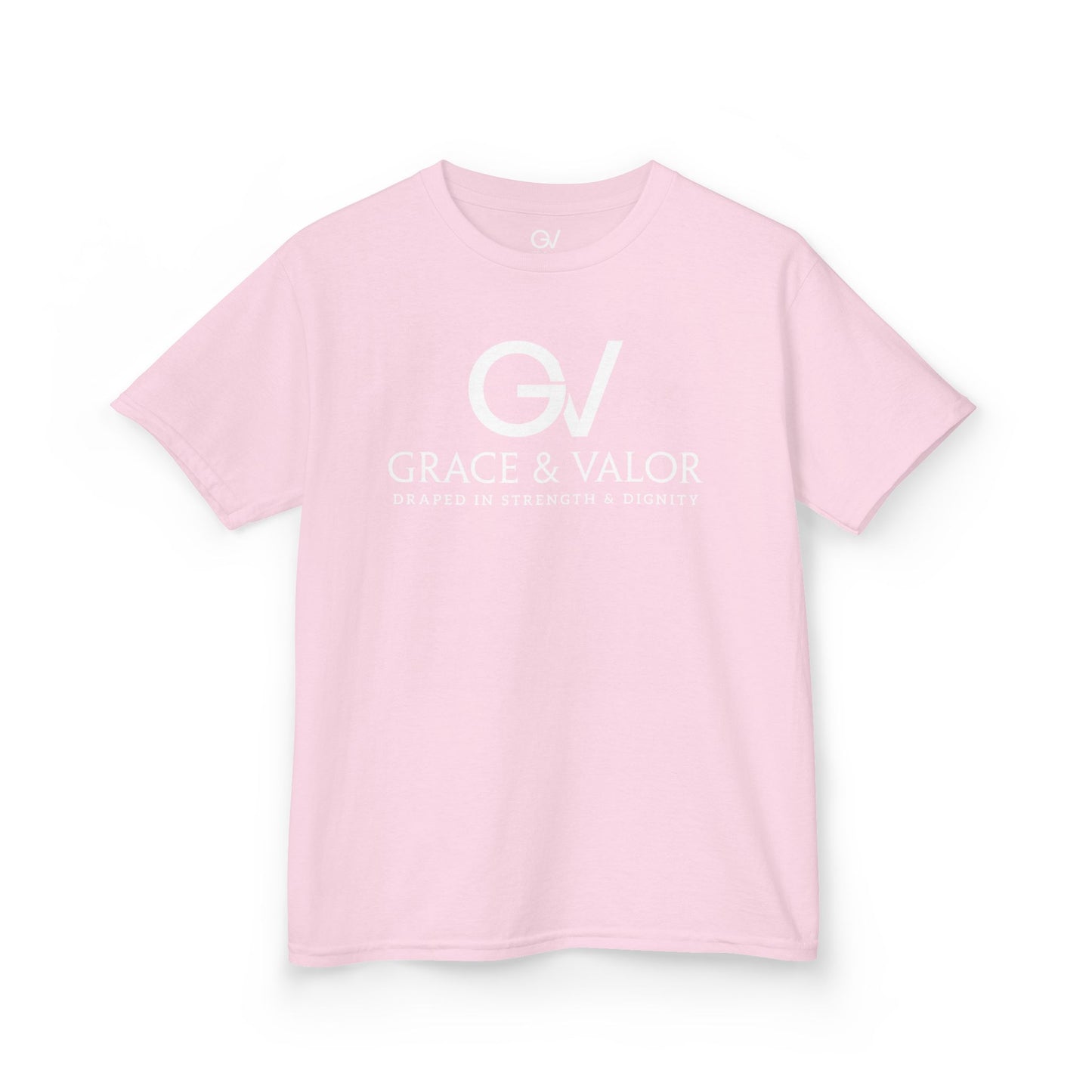 Kids Grace & Valor Tee White font total - God Favors Me Floral Design - Stylish Cotton Shirt