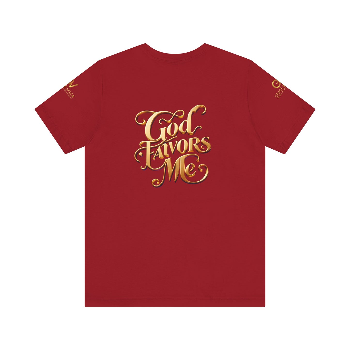 GV All Gold font God Favors - Grace & Valor Unisex Jersey Short Sleeve Tee - Strength & Dignity Apparel