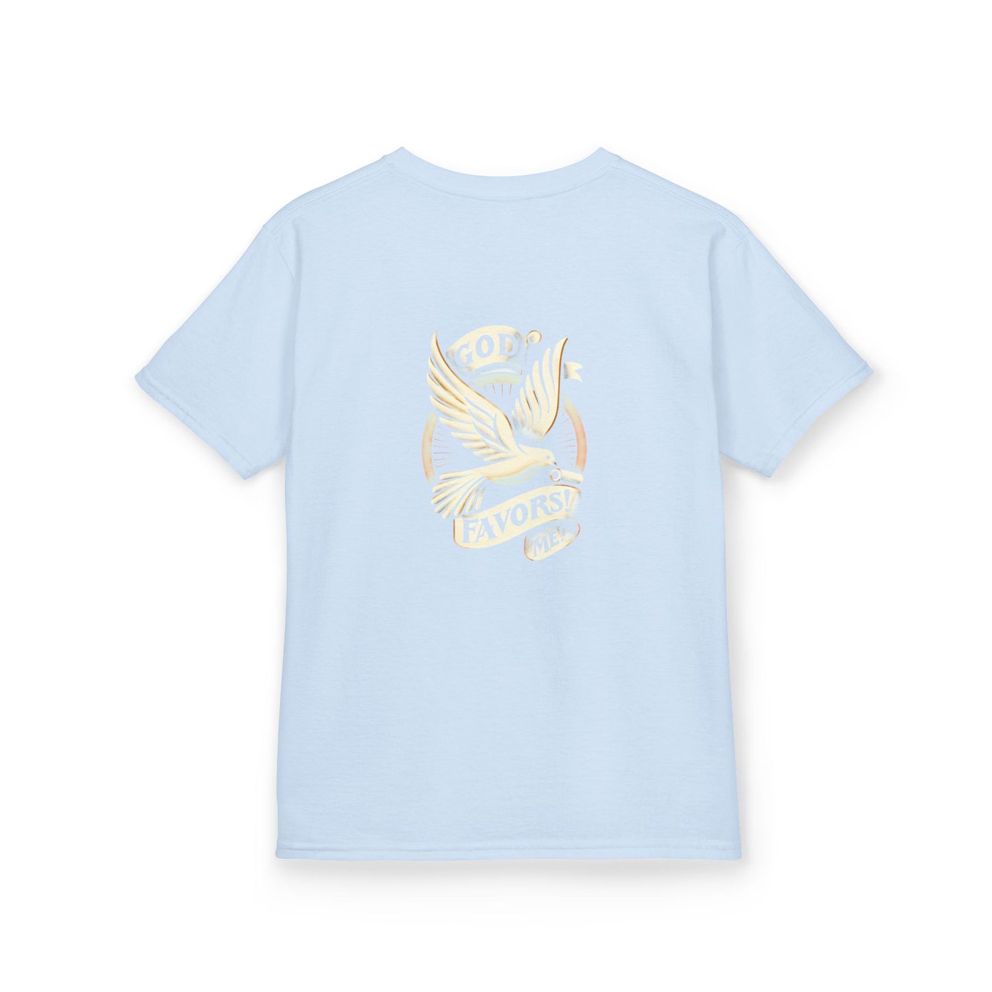 Kids Grace & Valor Tee White font total - God Favors Me Floral Design - Stylish Cotton Shirt