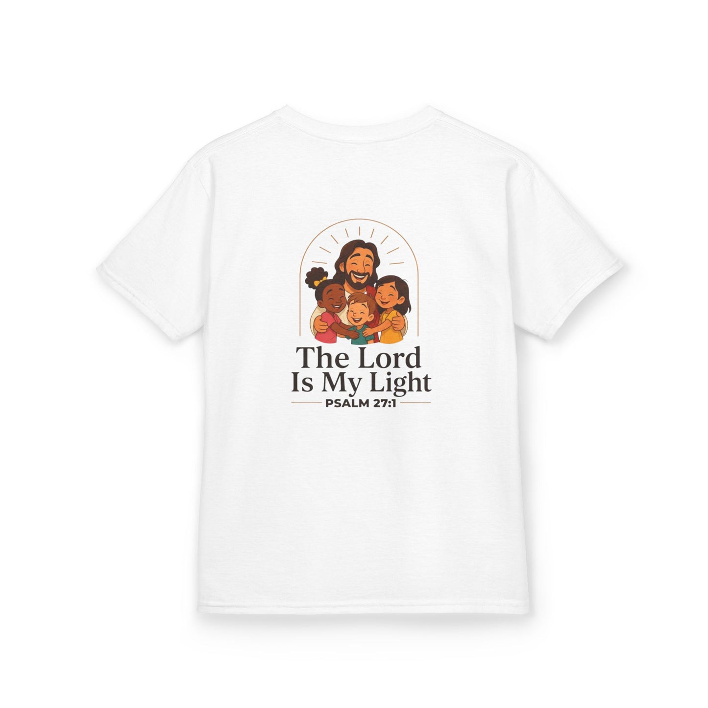 The Lord Is My Light Kids Christian T-Shirt | Psalm 27:1 Bible Verse Shirt Grace and Valor Collection Faith-Based Youth Apparel