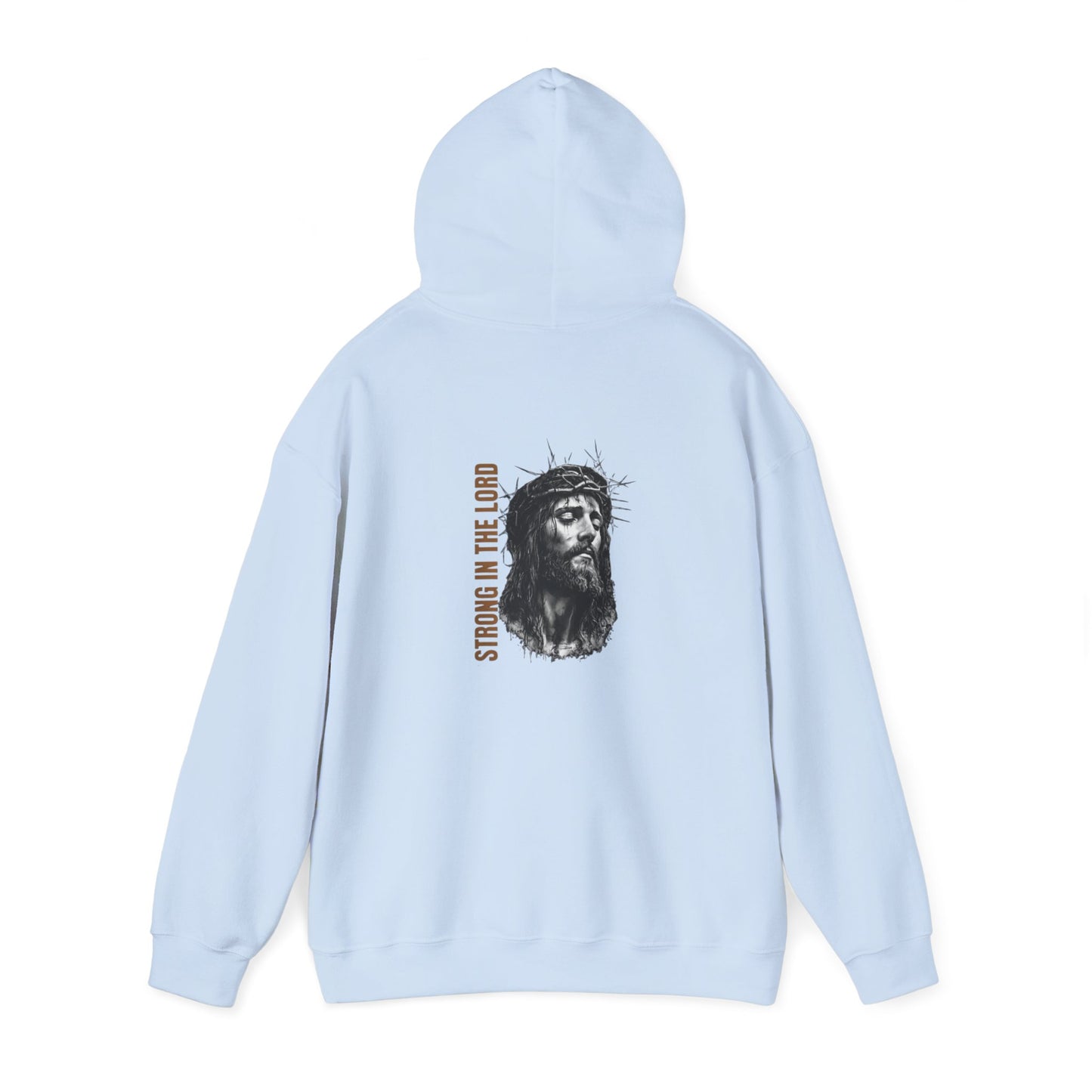 Strong in the Lord Unisex Christian Hoodie | GV Gold Monogram Collection Ephesians 6:10 Bible Verse Faith Streetwear Apparel