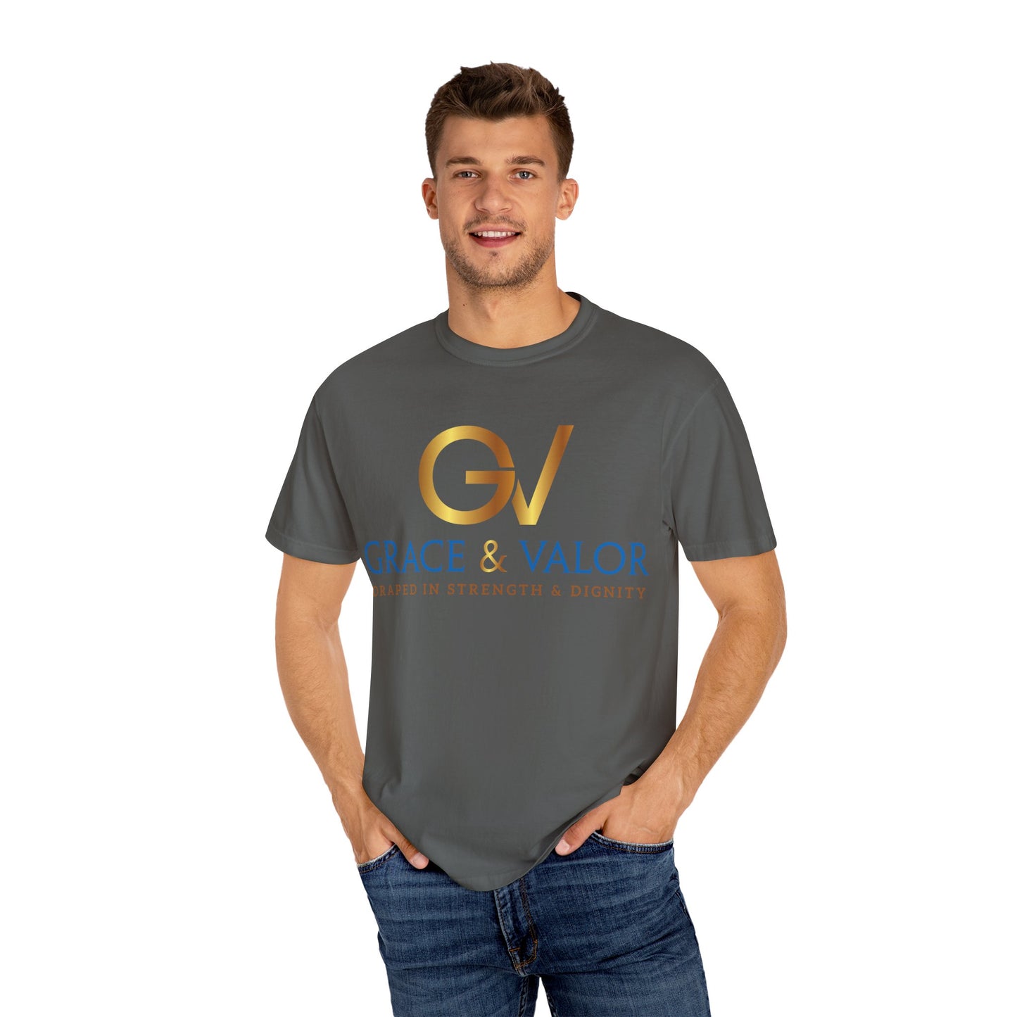 Unisex Garment-Dyed T-shirt - Grace & Valor, Empowering Apparel, Inspirational Gift, Casual Wear, Personalized Style