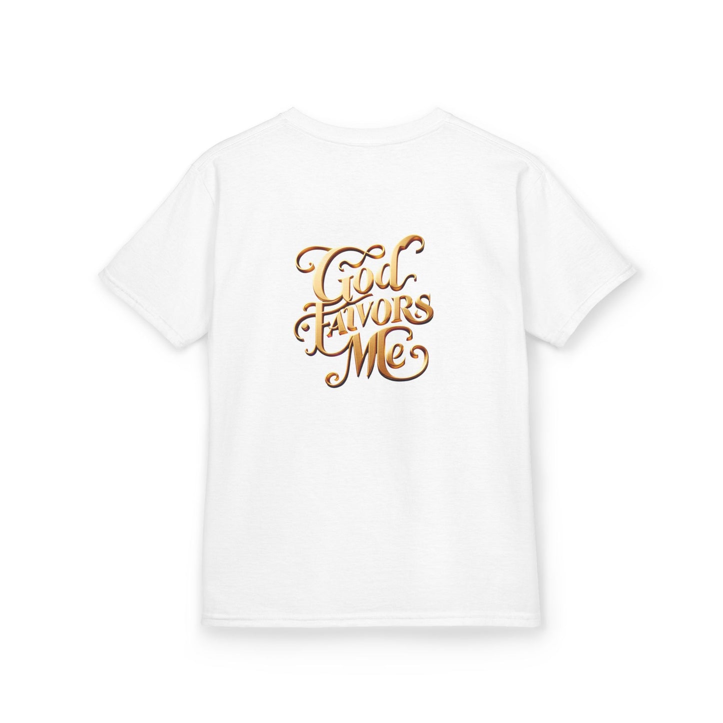 Kids Grace & Valor Tee Gold Original font total - God Favors Me Design - Stylish Cotton Shirt