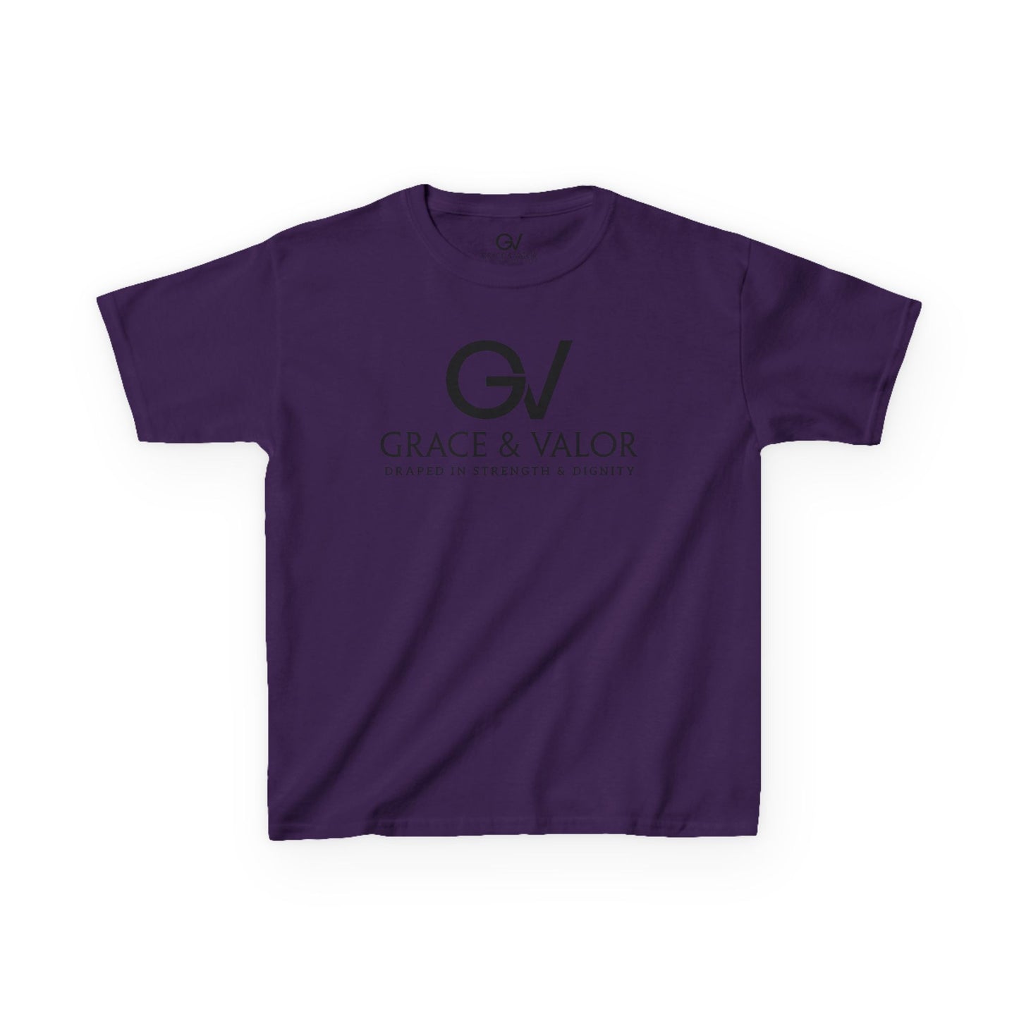 Kids Grace & Valor Tee Black font total - God Favors Me Floral Design - Stylish Cotton Shirt