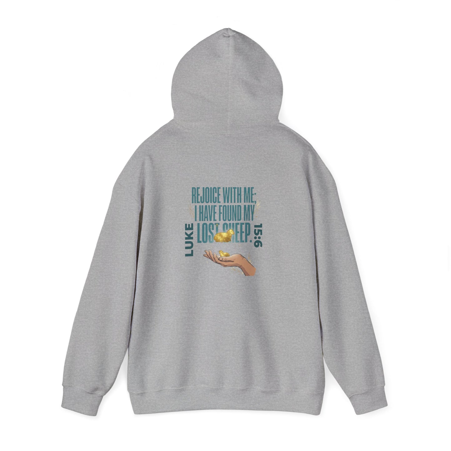 Rejoice With Me Lost Sheep Unisex Christian Hoodie | GV Gold Monogram Collection Luke 15:6 Bible Verse Faith Streetwear Apparel