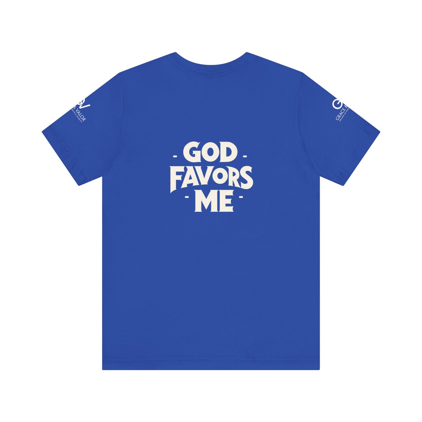 GV White Print God Favors - Unisex Jersey Short Sleeve Tee