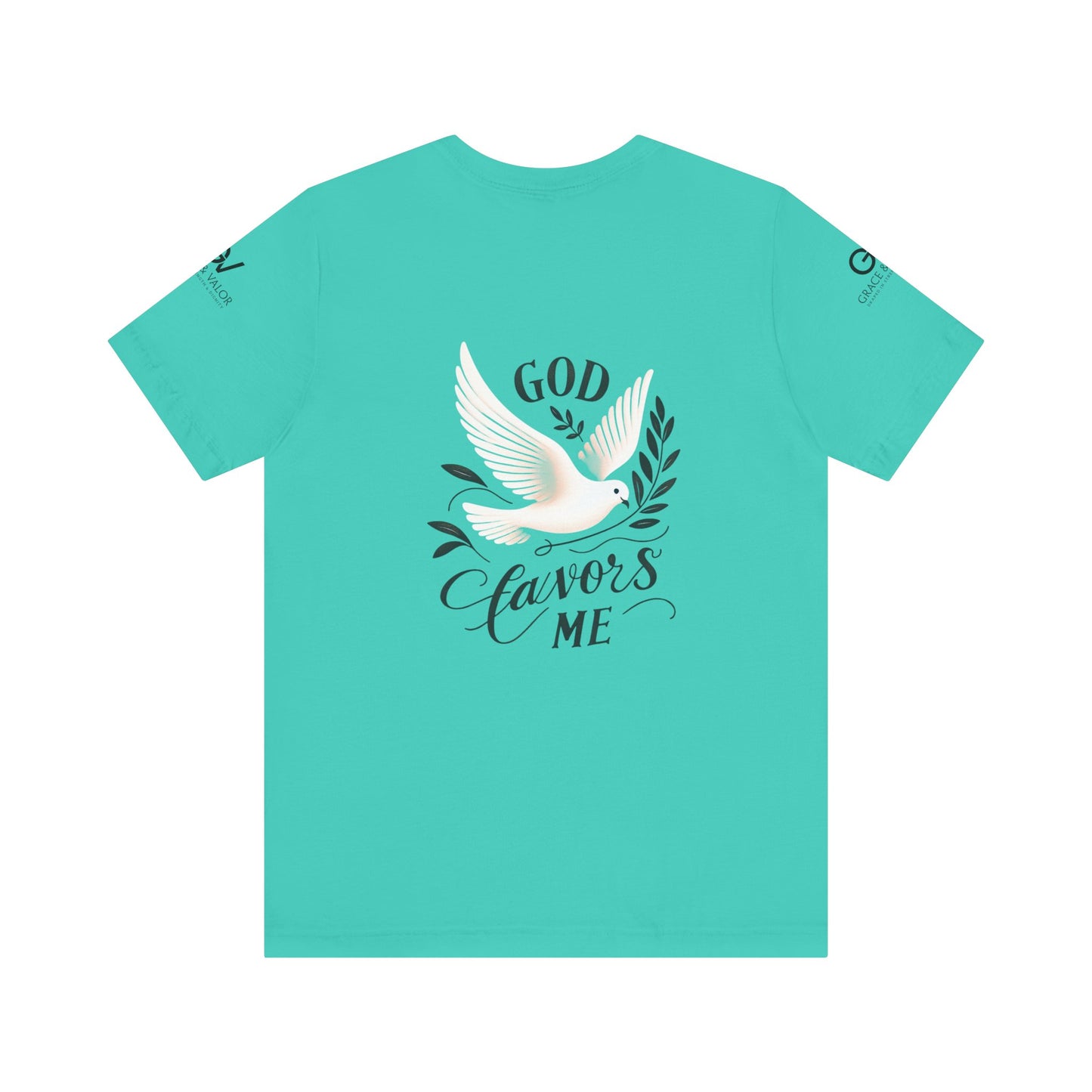 GV All Black Font God Favors - Unisex Jersey Short Sleeve Tee