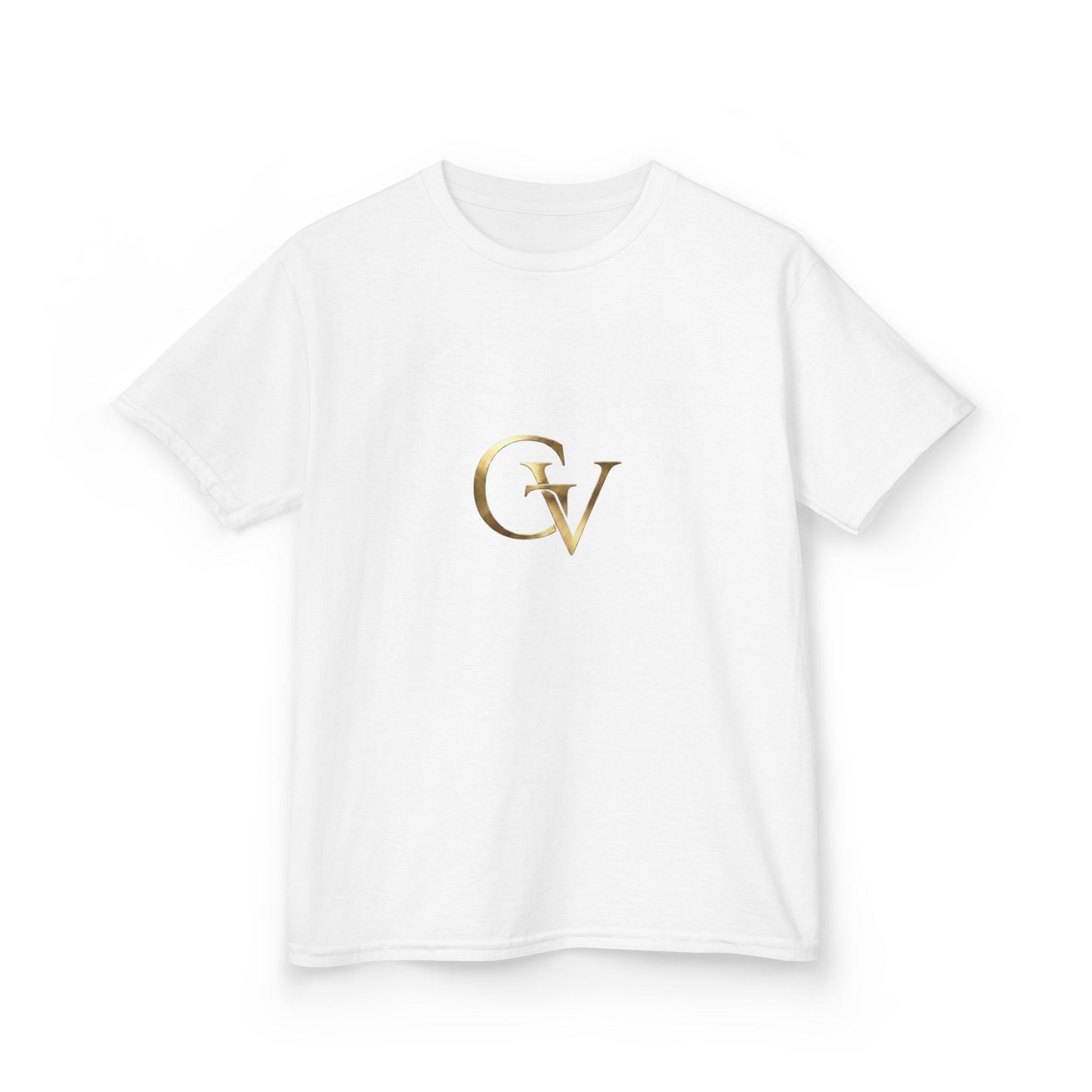 Grace & Valor Gold Kids Monogram Christian T-Shirt | Faith-Based Youth Shirt