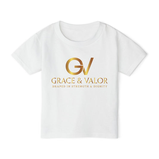 Grace & Valor Toddler T-Shirt - Gold Scripture Design