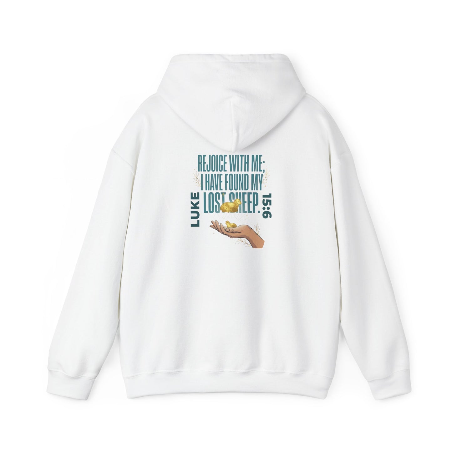 Rejoice With Me Lost Sheep Unisex Christian Hoodie | GV Gold Monogram Collection Luke 15:6 Bible Verse Faith Streetwear Apparel