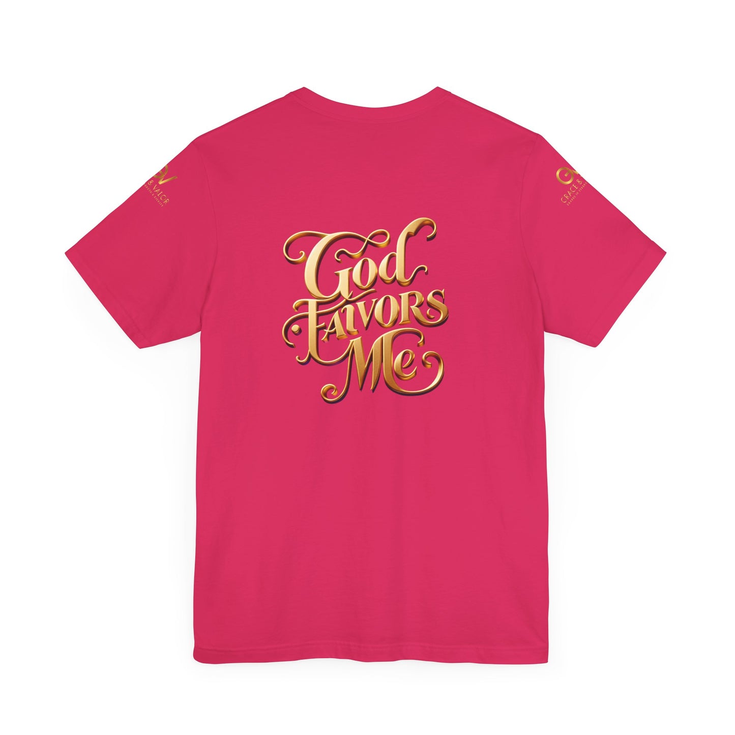GV All Gold font God Favors - Grace & Valor Unisex Jersey Short Sleeve Tee - Strength & Dignity Apparel