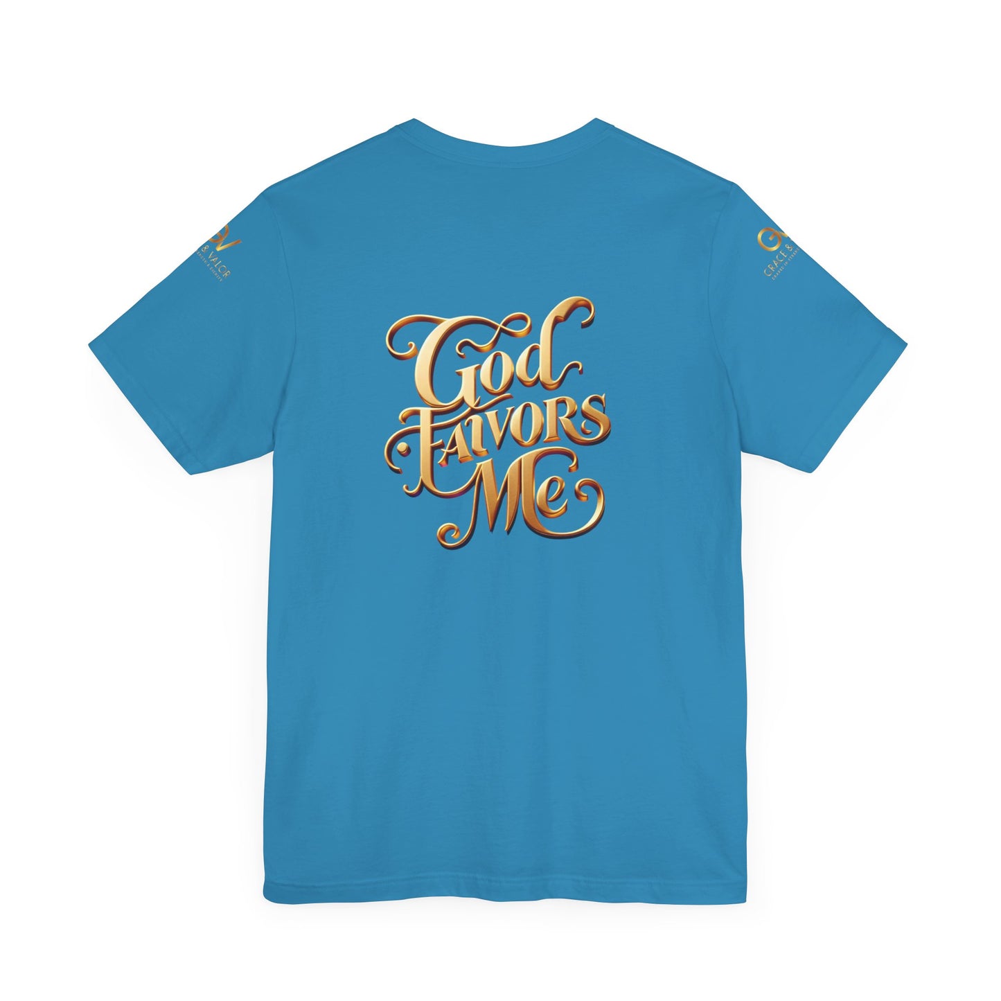 GV All Gold font God Favors - Grace & Valor Unisex Jersey Short Sleeve Tee - Strength & Dignity Apparel