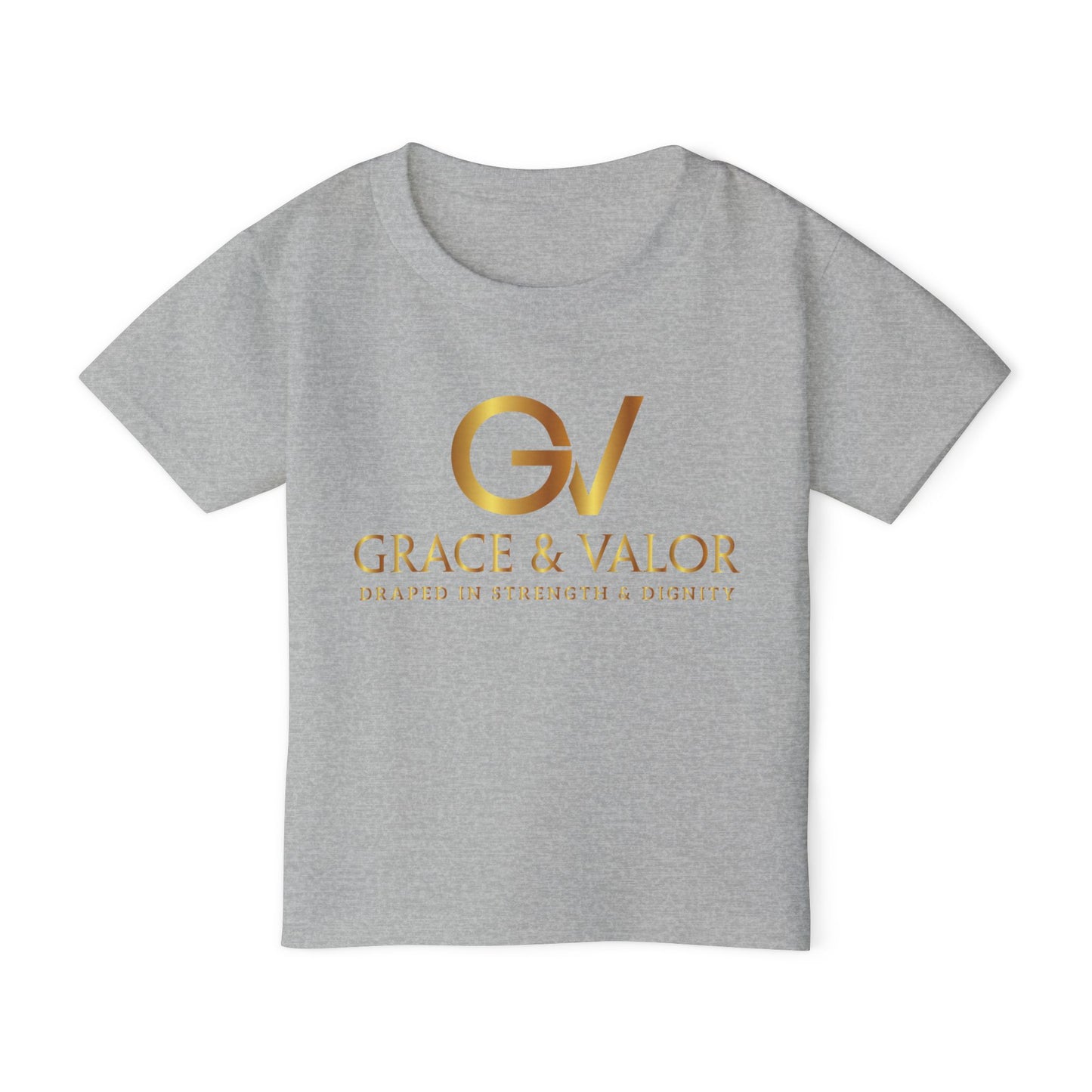 Grace & Valor Toddler T-Shirt - Gold Scripture Design