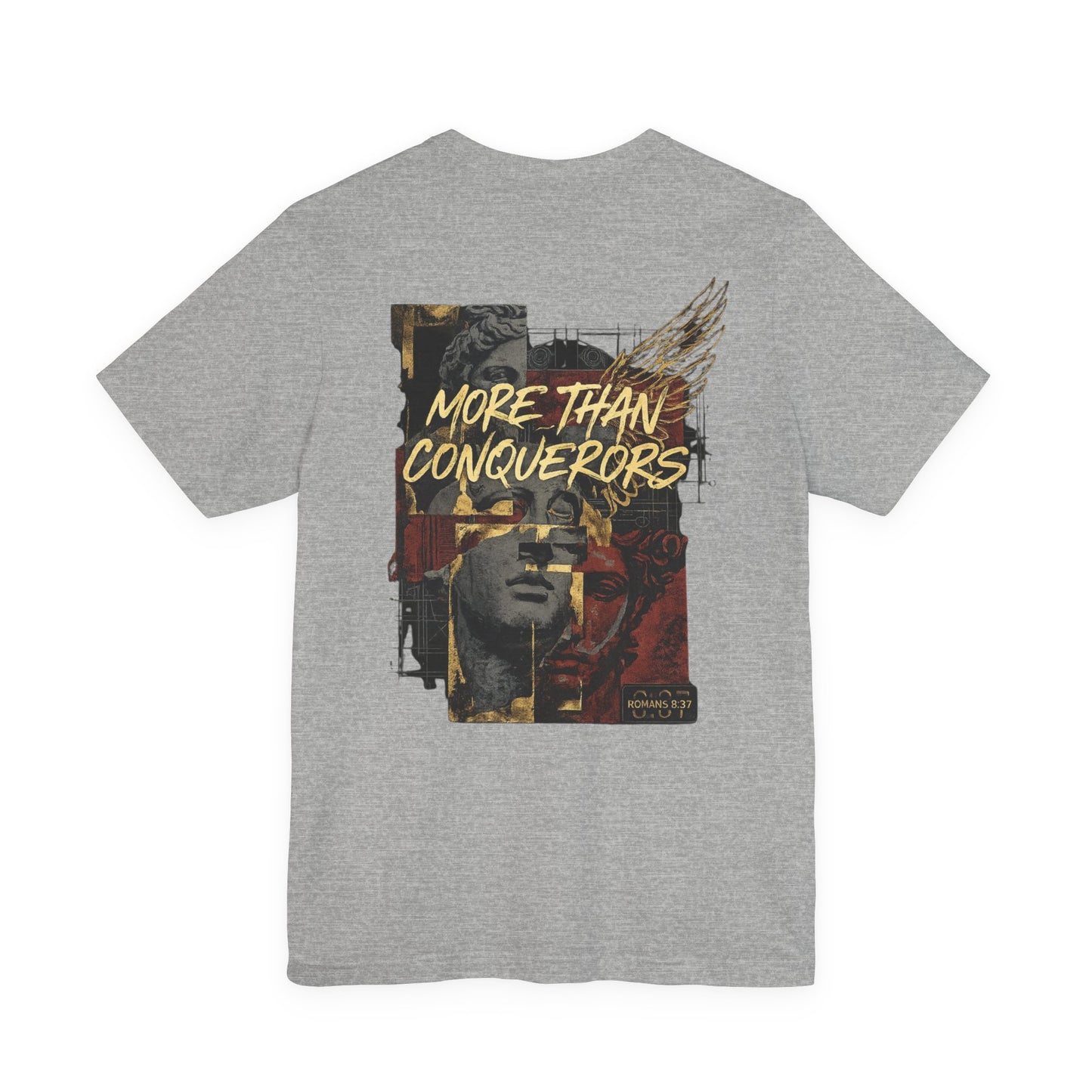 More Than a Conqueror Shirt | Romans 8:37 Bible Verse T-Shirt | Christian Faith Apparel | Inspirational Scripture Tee