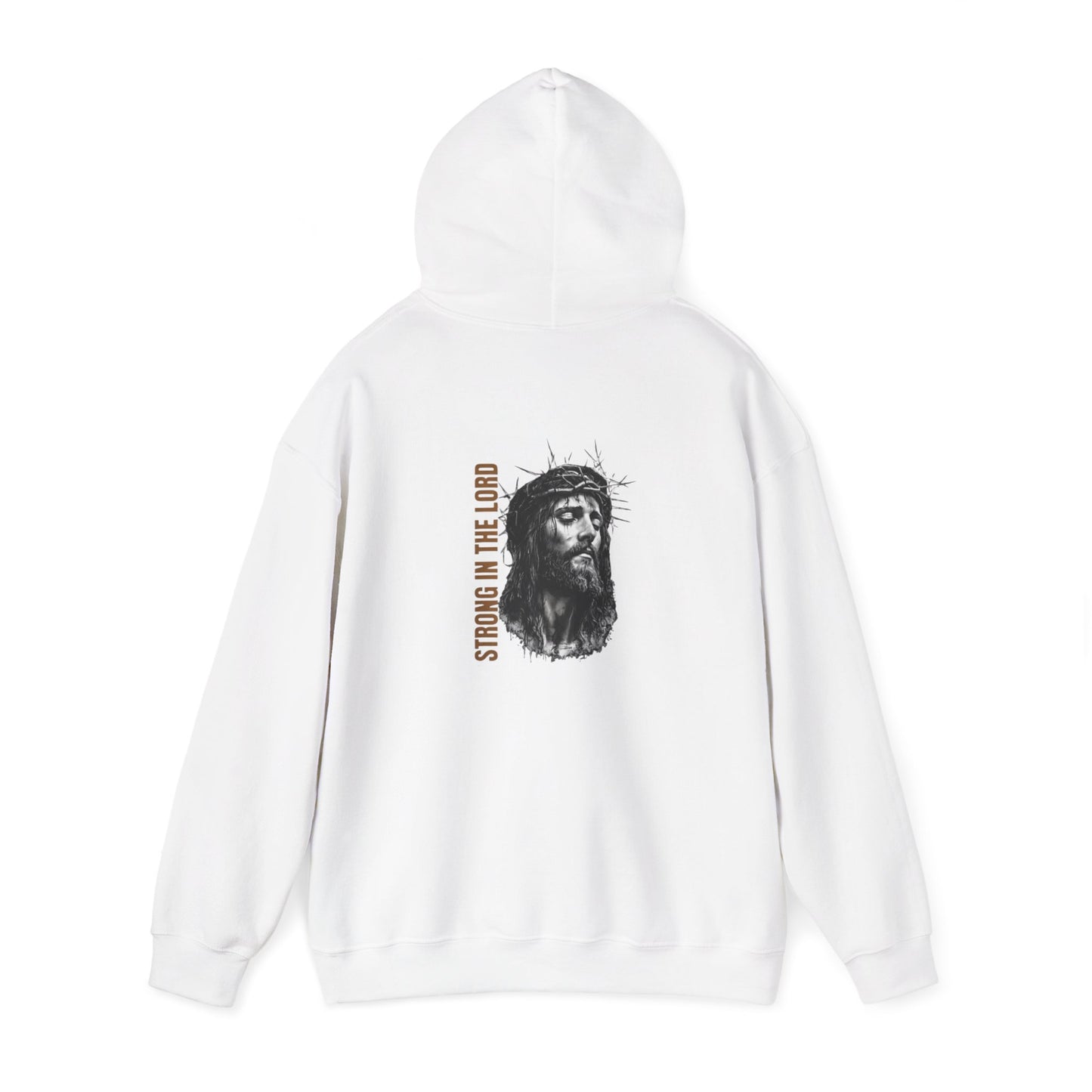Strong in the Lord Unisex Christian Hoodie | GV Gold Monogram Collection Ephesians 6:10 Bible Verse Faith Streetwear Apparel