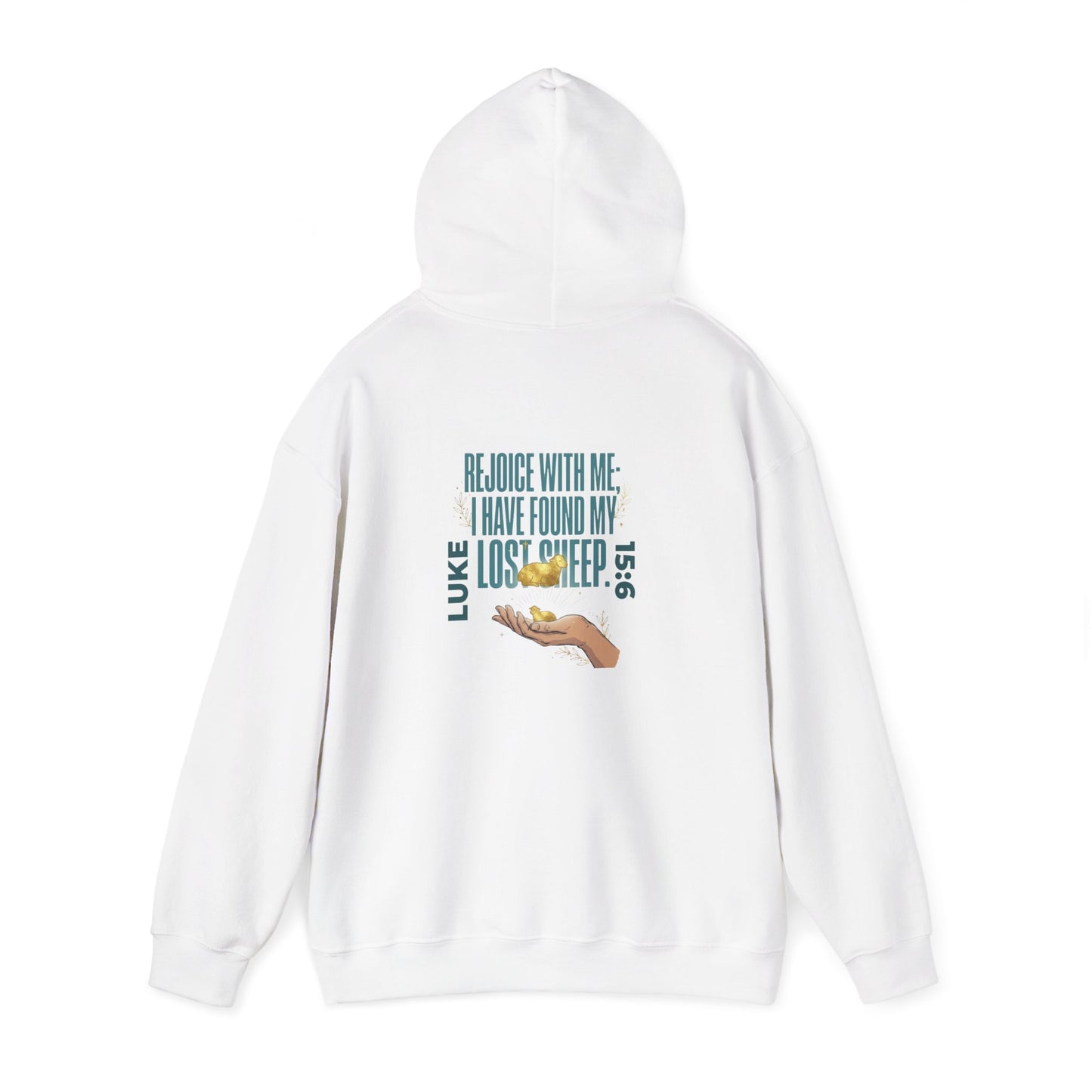 Rejoice With Me Lost Sheep Unisex Christian Hoodie | GV Gold Monogram Collection Luke 15:6 Bible Verse Faith Streetwear Apparel