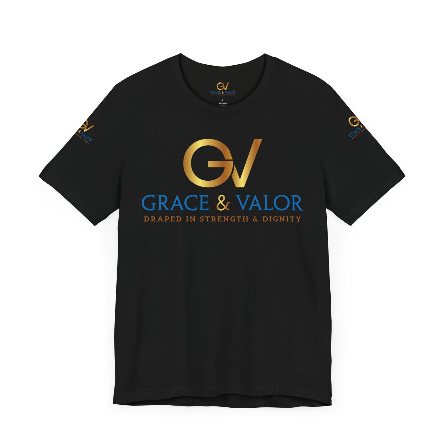 GV Original Bible back - Grace & Valor Unisex Jersey Short Sleeve Tee - Strength & Dignity Apparel