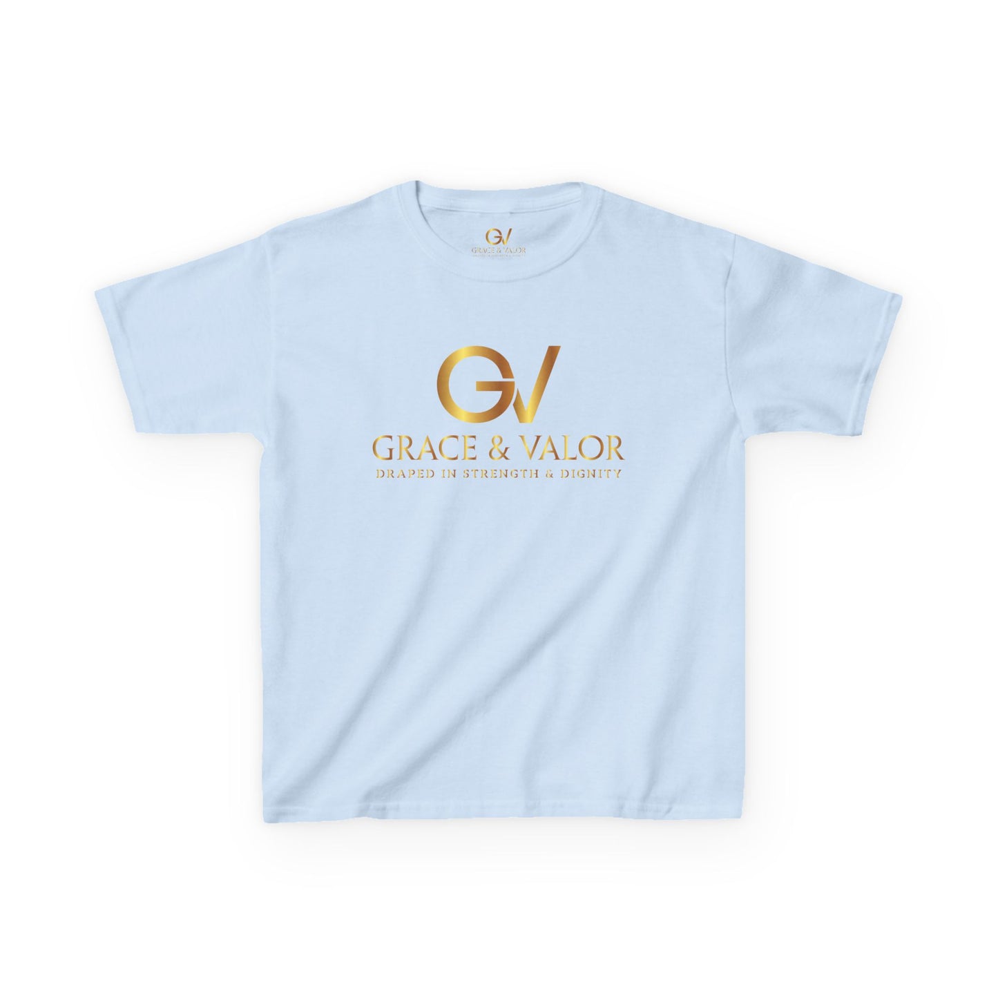 Kids Grace & Valor Tee Gold font total - God Favors Me Design - Stylish Cotton Shirt
