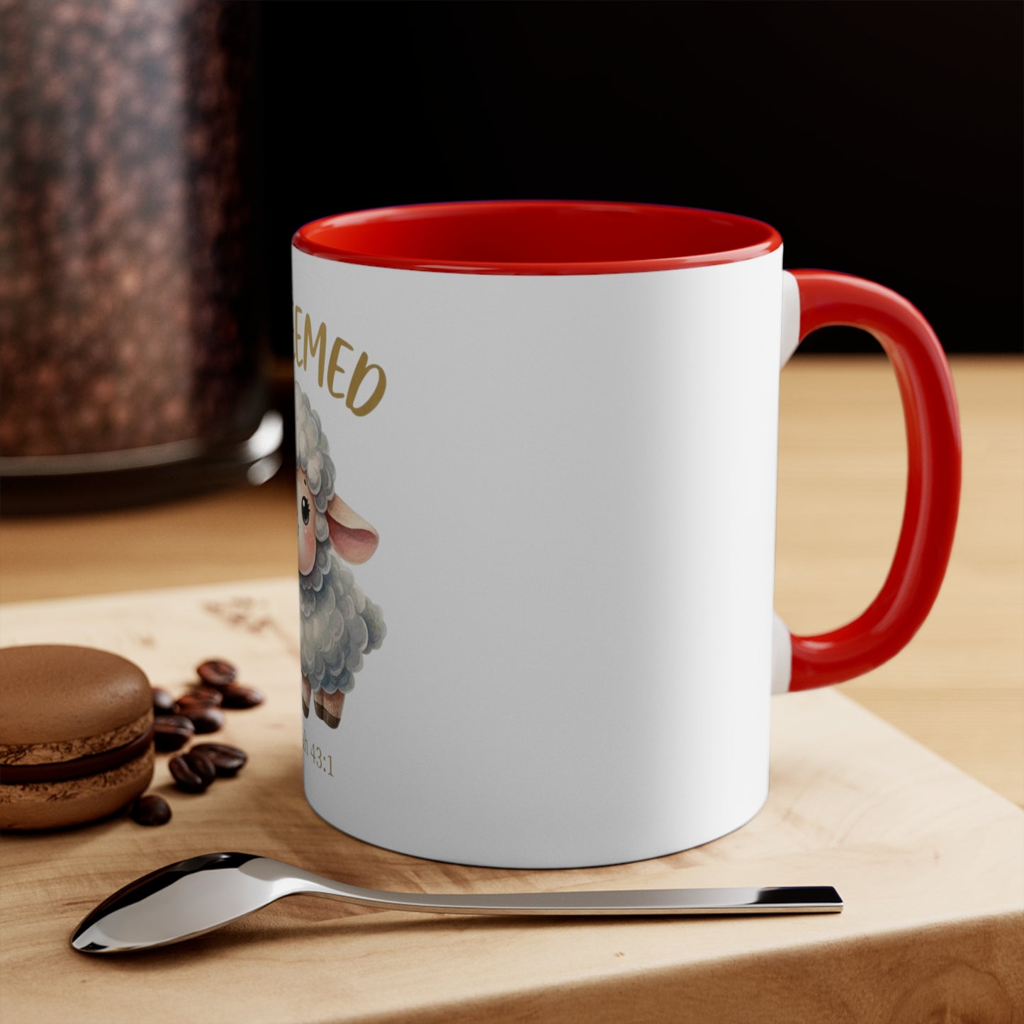 Redeemed Isaiah 43:1 Christian Coffee Mug – Cute Lamb Bible Verse Mug for Women & Girls | Faith-Based Christian Gift | Inspirational Scripture Cup