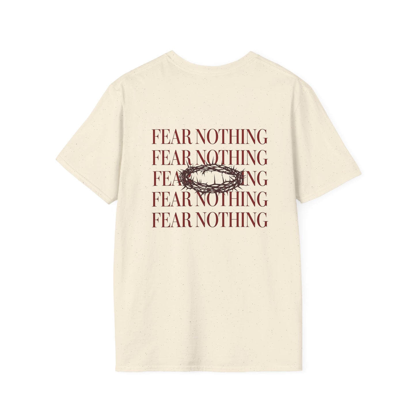 Fear Nothing Unisex Christian T-Shirt | Grace and Valor Signature Collection Faith Over Fear Joshua 1:9 Bible Verse Streetwear Apparel