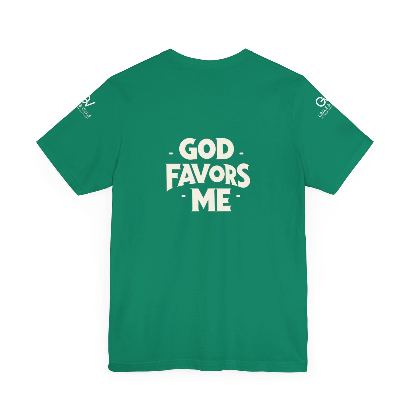 GV White Print God Favors - Unisex Jersey Short Sleeve Tee