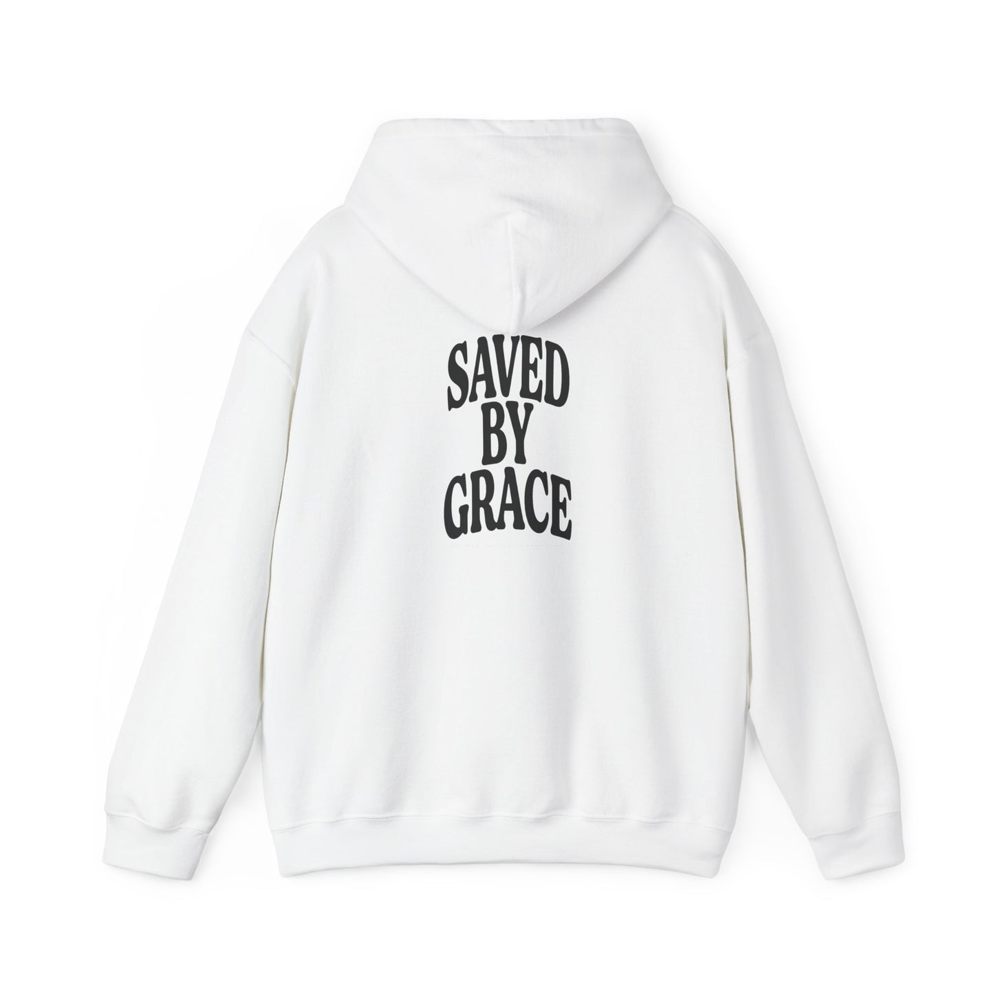 Saved by Grace Unisex Christian Hoodie | GV Gold Monogram Collection Ephesians 2:8 Bible Verse Faith Streetwear Apparel