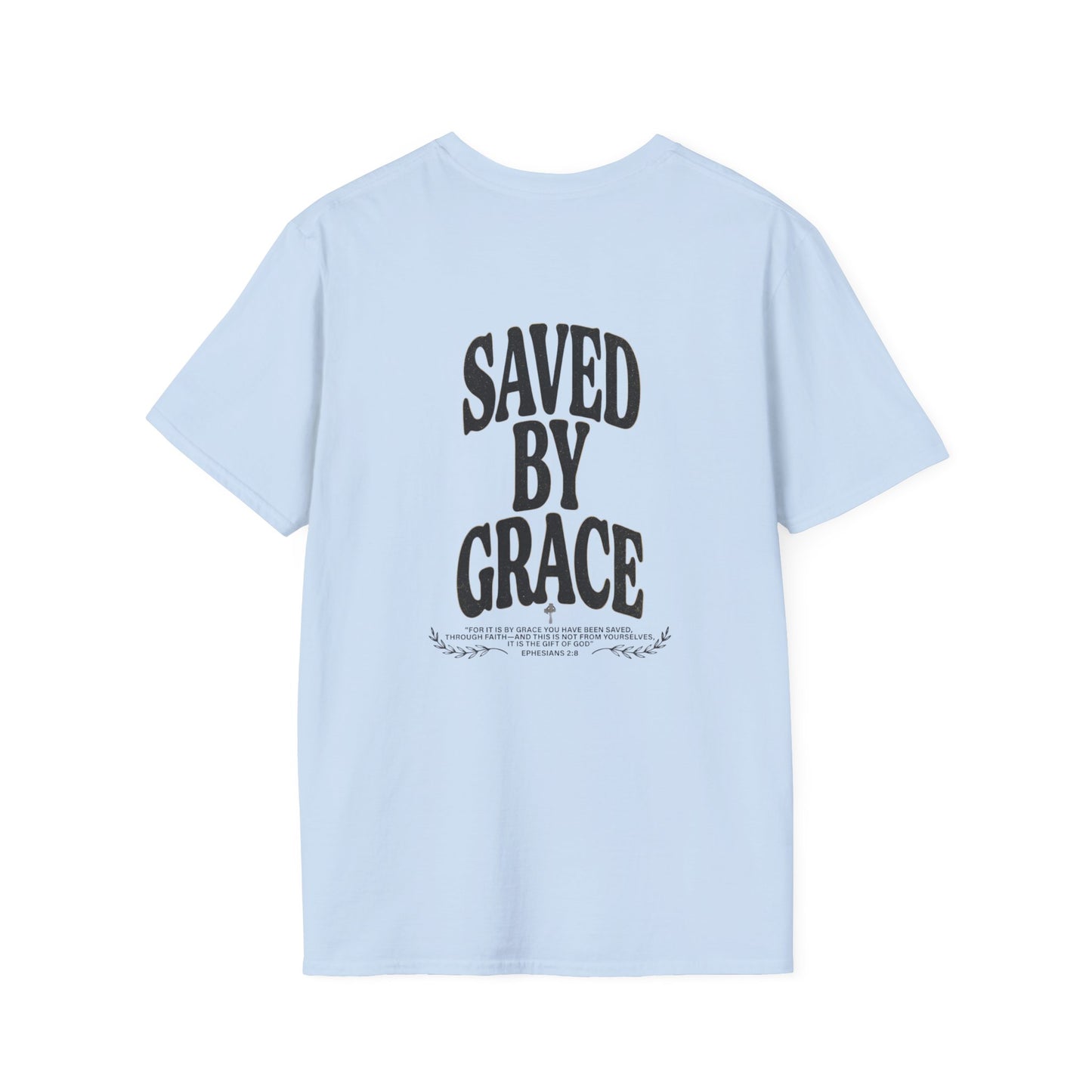 Saved by Grace Unisex Christian T-Shirt | Grace and Valor Signature Collection Ephesians 2:8 Bible Verse Faith Streetwear Apparel