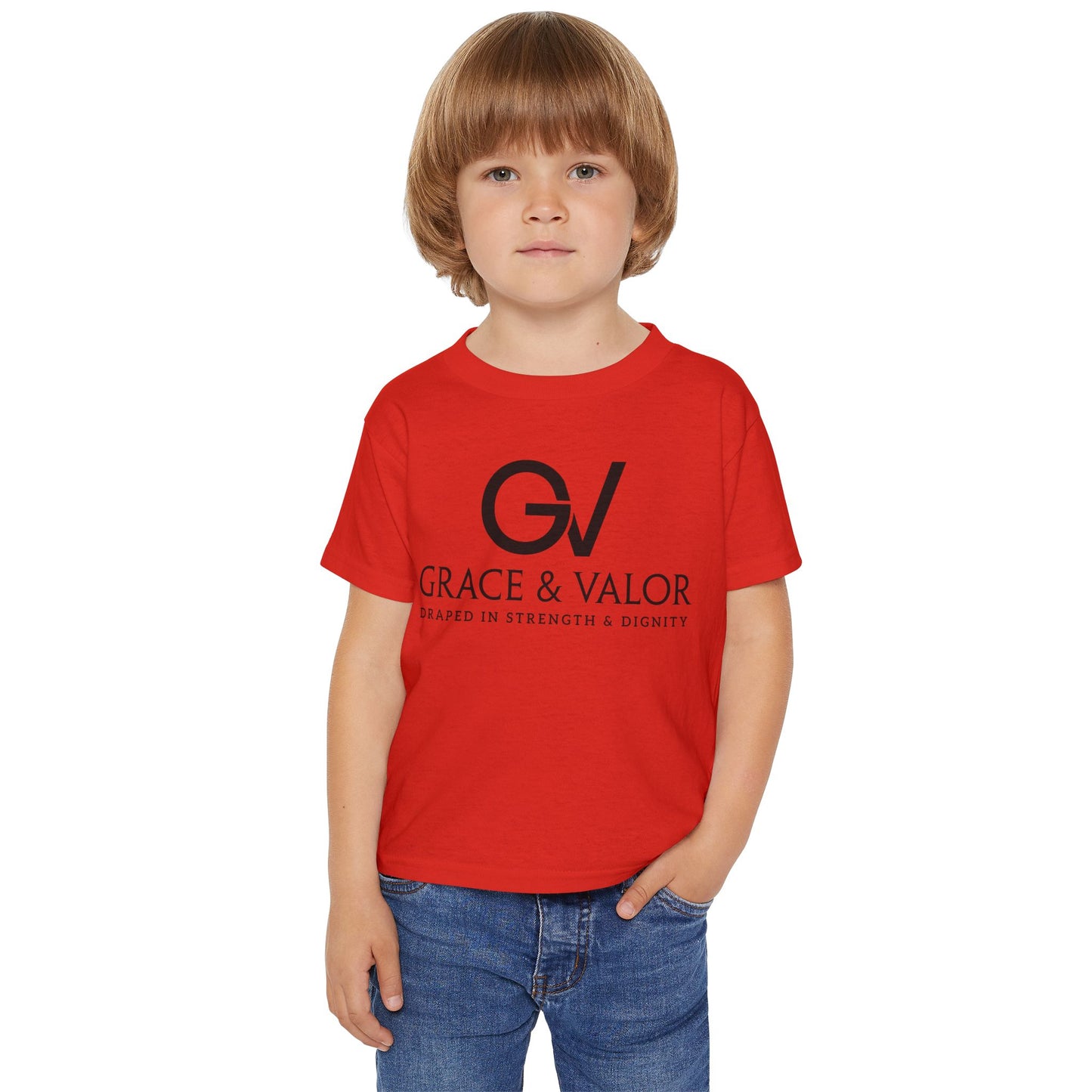 Grace & Valor Toddler T-Shirt - Black Scripture Design