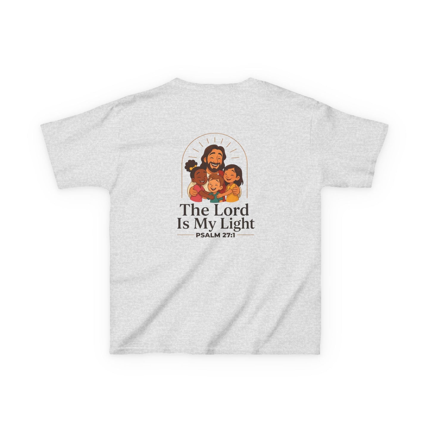 The Lord Is My Light Kids Christian T-Shirt | Psalm 27:1 Bible Verse Shirt Grace and Valor Collection Faith-Based Youth Apparel
