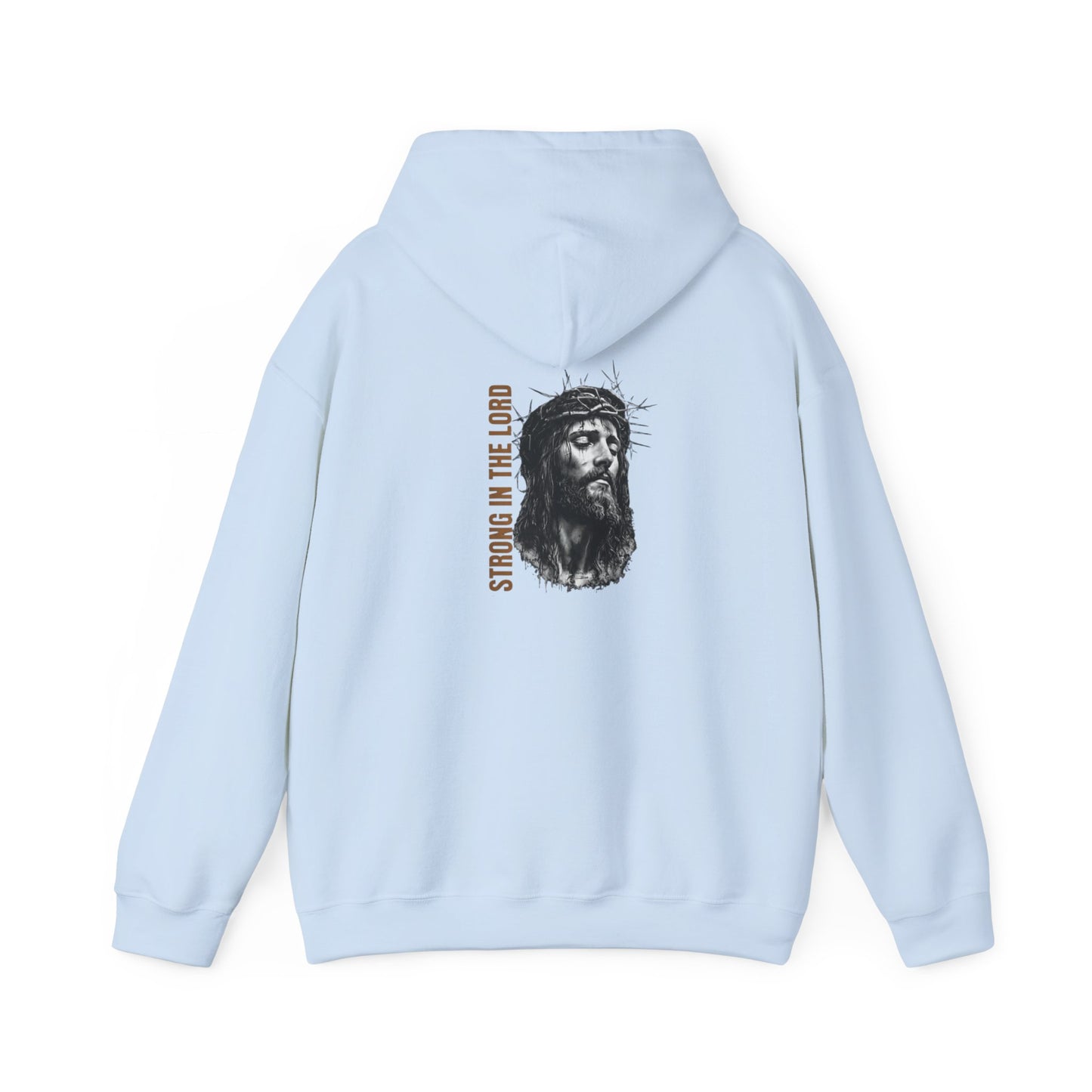 Strong in the Lord Unisex Christian Hoodie | GV Gold Monogram Collection Ephesians 6:10 Bible Verse Faith Streetwear Apparel