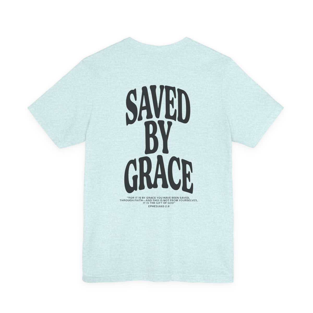 Saved by Grace Unisex Christian T-Shirt | GV Gold Monogram Collection Ephesians 2:8 Bible Verse Faith Streetwear Apparel